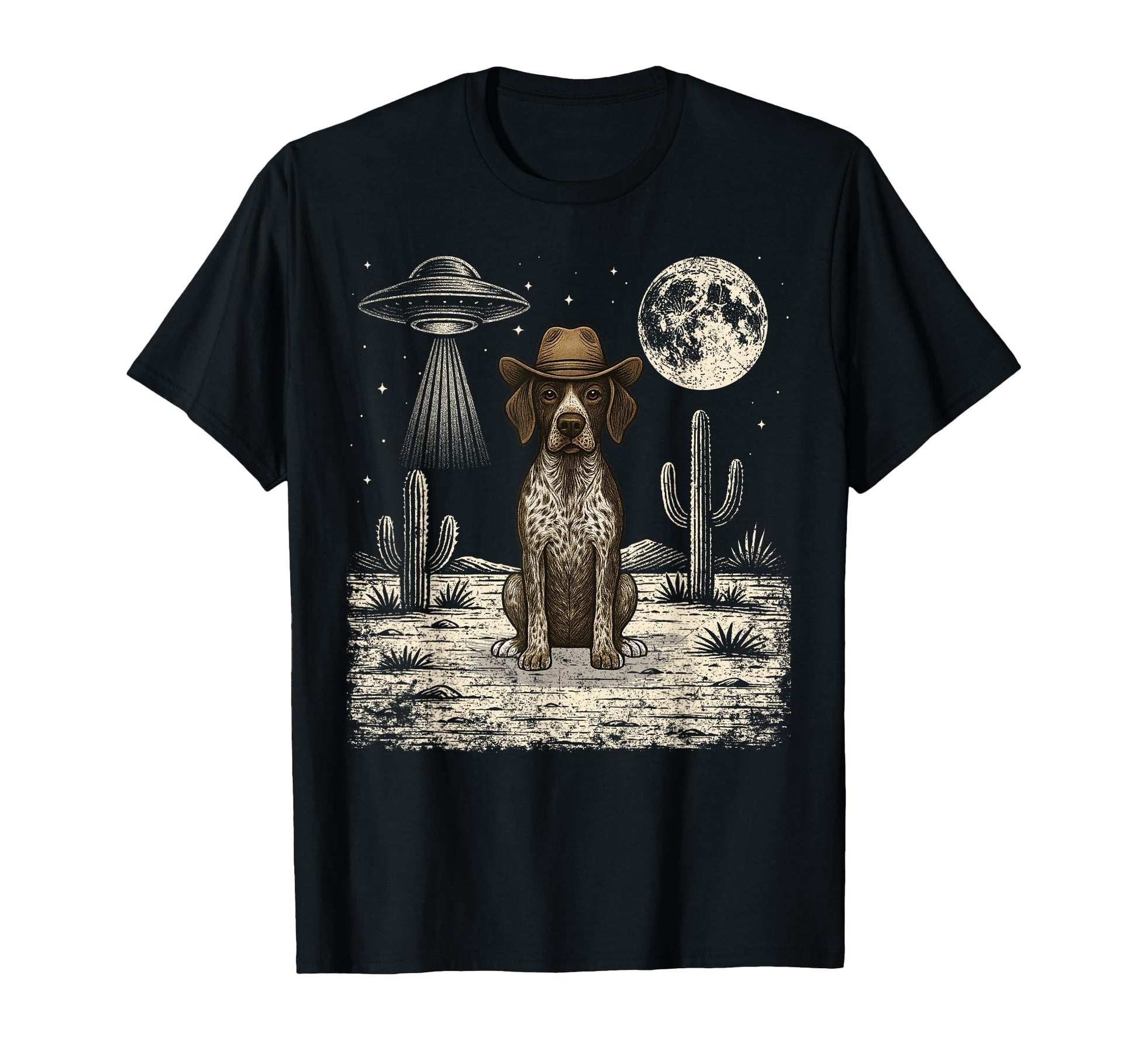 Funny German Shorthaired Pointer Cowboy T-Shirt - Graphic Print Unisex - T-Shirt, Sweatshirt, Hoodie