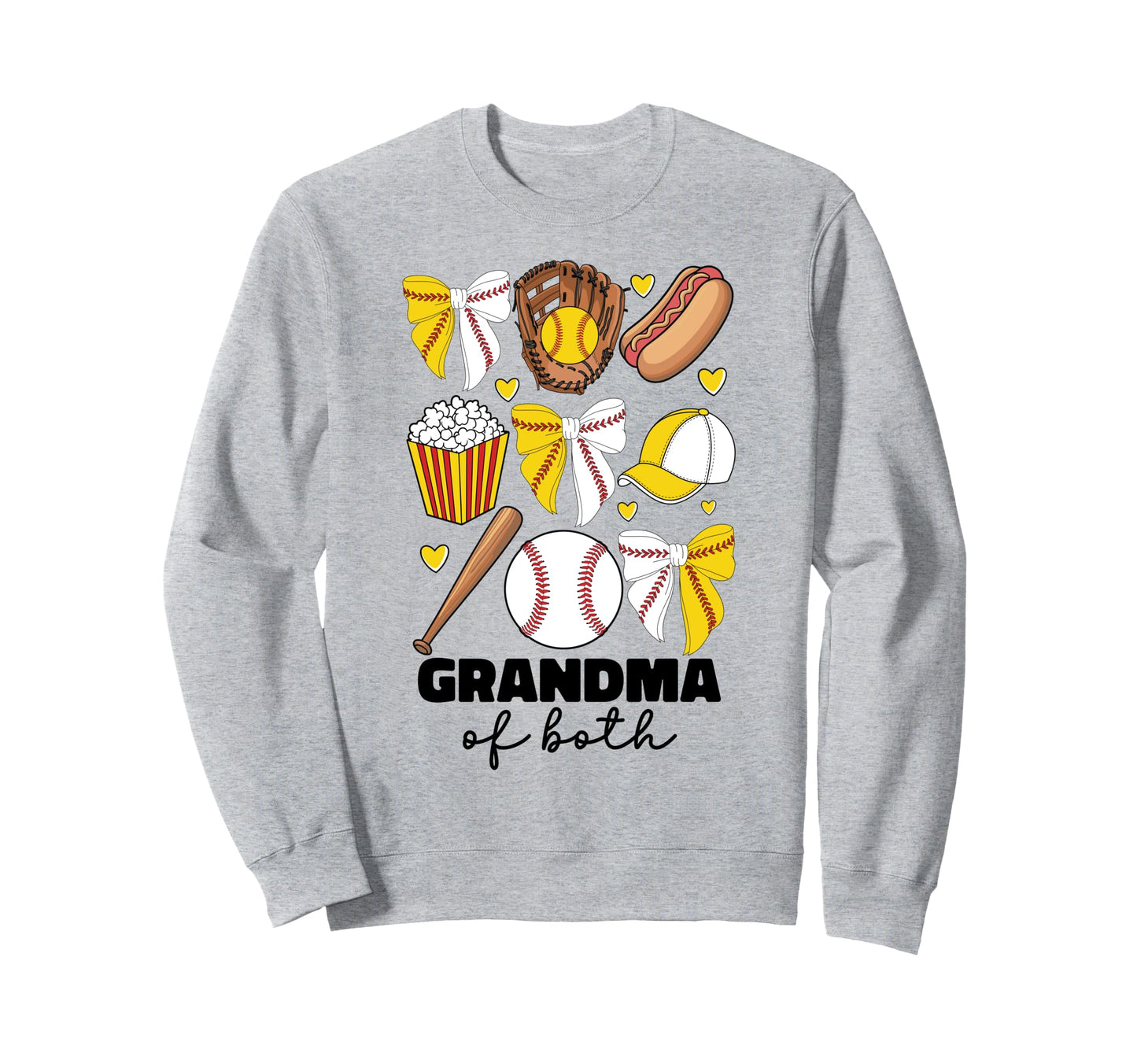 Grandma Both Baseball And Softball Sweatshirt - Trendy Graphic Unisex - T-Shirt, Sweatshirt, Hoodie