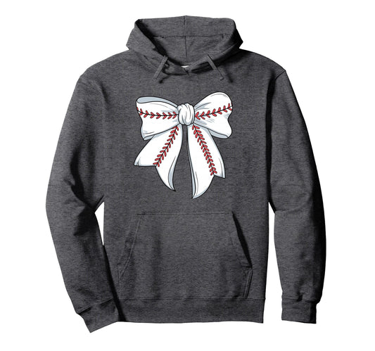 Baseball Coquette Bow Baseball Womens Hoodie - Aesthetic Graphic Men Women - T-Shirt, Sweatshirt, Hoodie