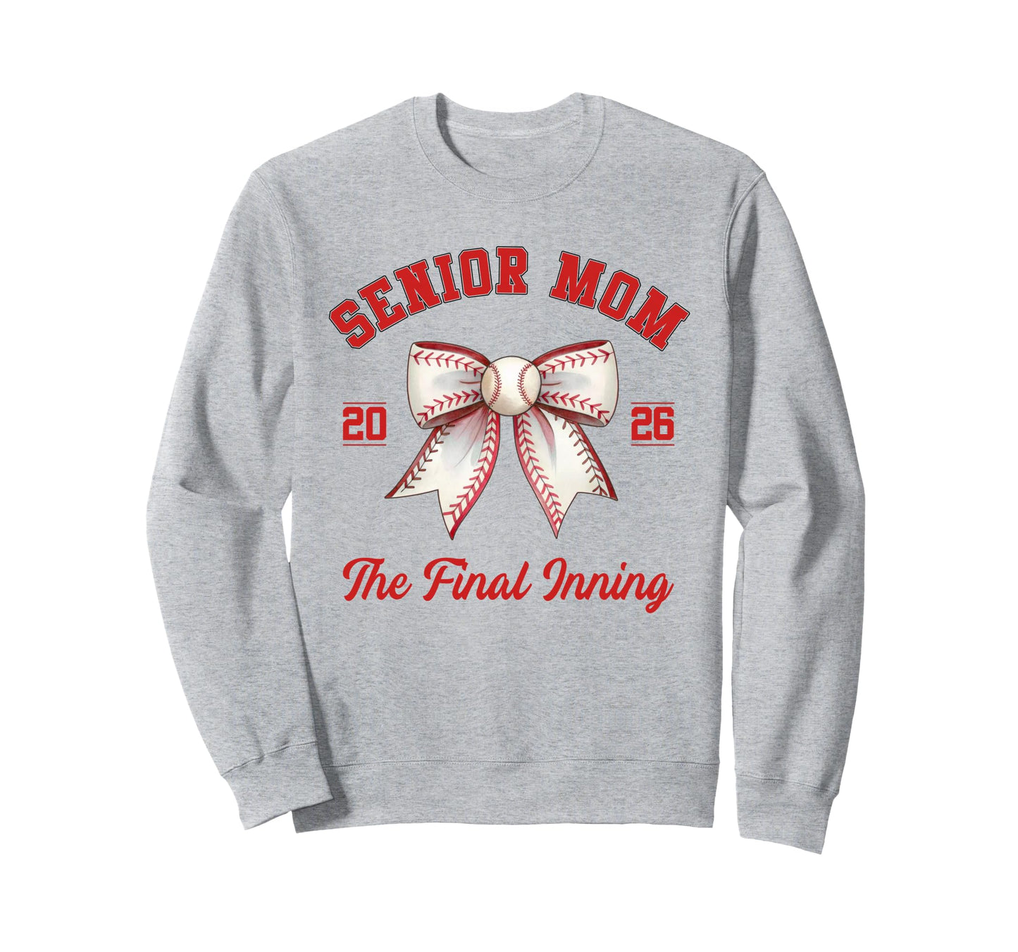 Baseball Senior Mom Coquette Bow Sweatshirt - Unique Graphic for Adults - T-Shirt, Sweatshirt, Hoodie