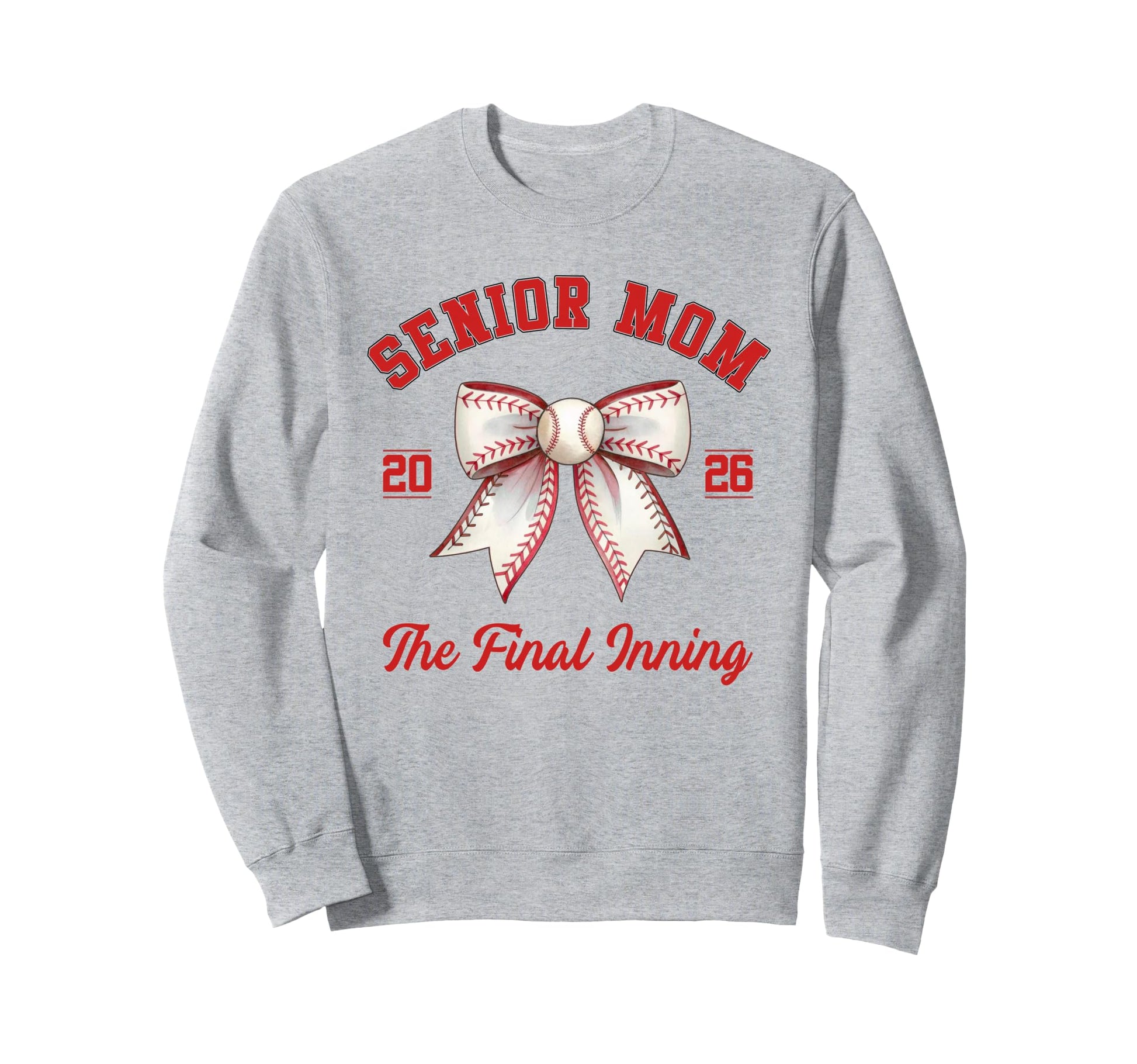 Baseball Senior Mom Coquette Bow Sweatshirt - Unique Graphic for Adults - T-Shirt, Sweatshirt, Hoodie