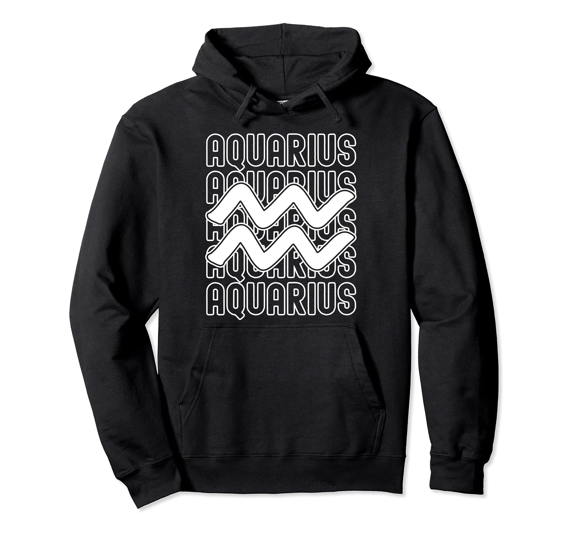Aquarius Zodiac Sign Typography Hoodie - Custom Art Print Men Women - T-Shirt, Sweatshirt, Hoodie