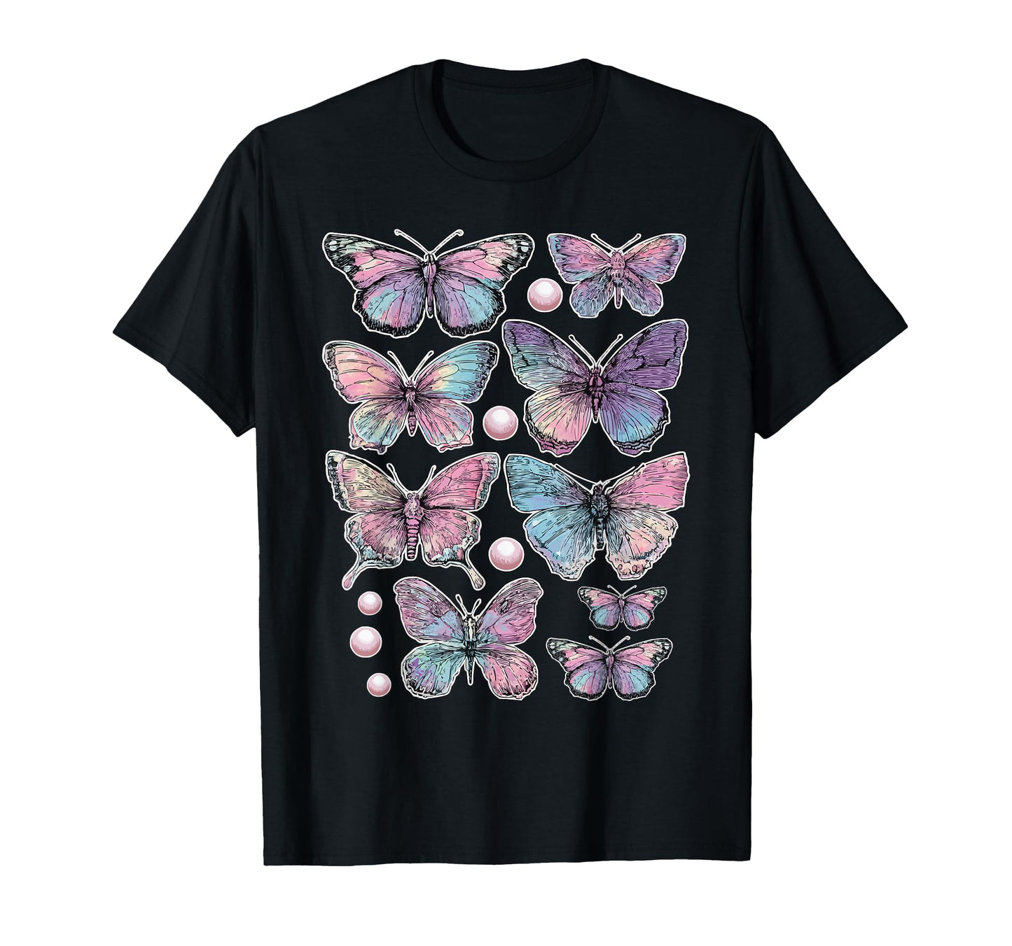 Colorful Butterflies Dreamy Art T-Shirt - Fun Novelty Design for Adults - T-Shirt, Sweatshirt, Hoodie