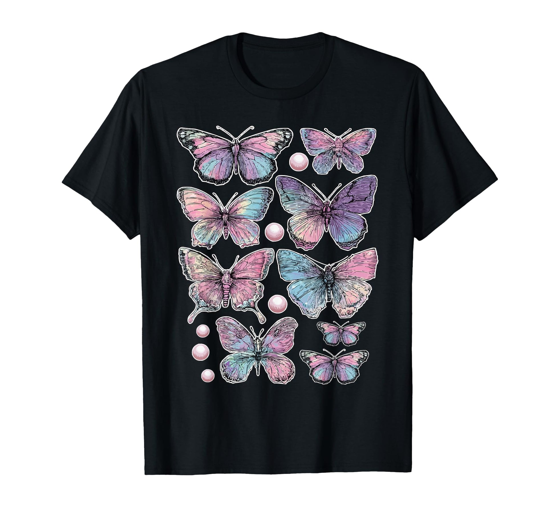 Colorful Butterflies Dreamy Art T-Shirt - Fun Novelty Design for Adults - T-Shirt, Sweatshirt, Hoodie