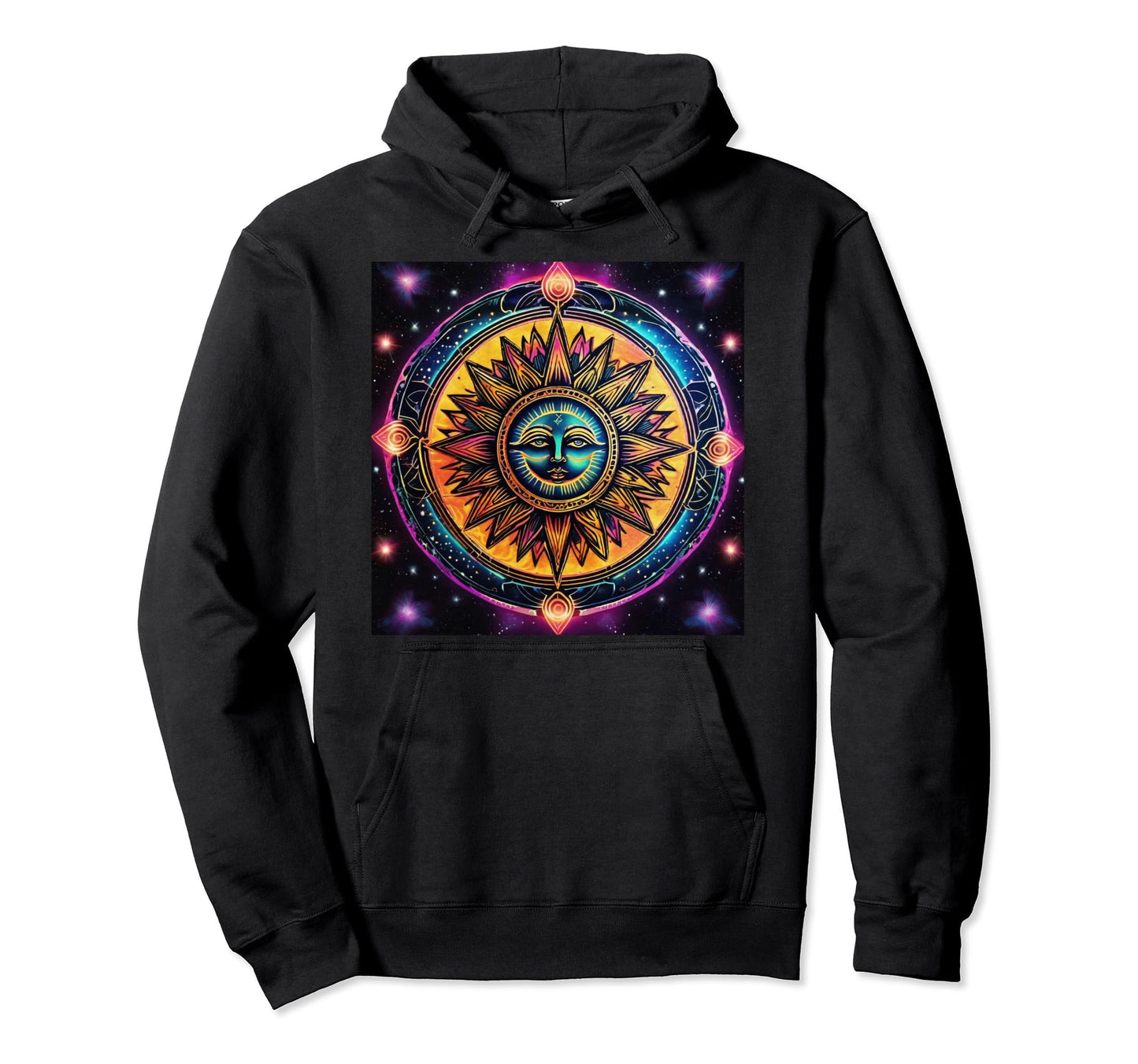 Synthwave Celestial Sun Decor Anime Hoodie - Casual Everyday Wear Unisex - T-Shirt, Sweatshirt, Hoodie