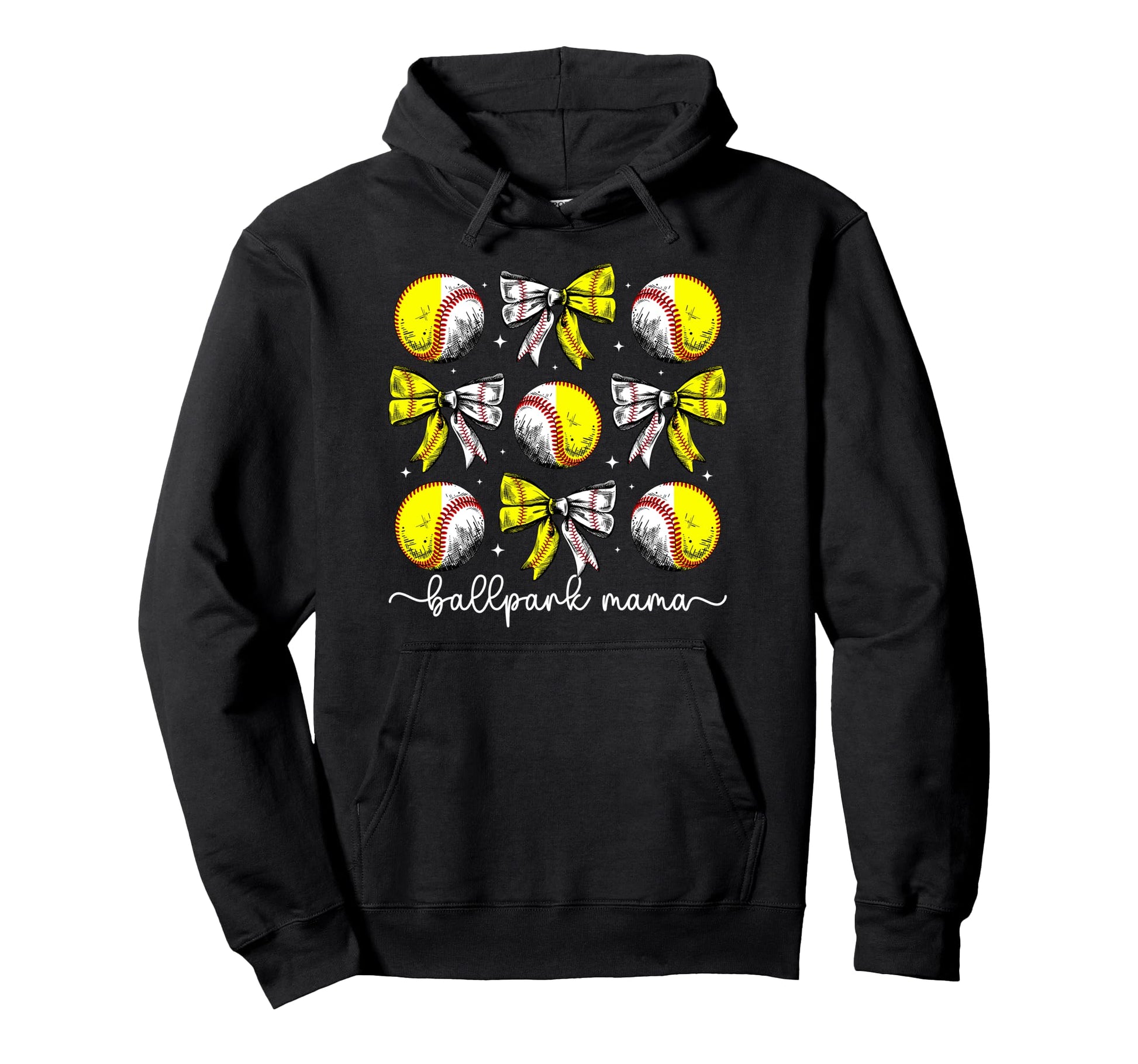 Ballpark Mama Coquette Softball Hoodie - Minimalist Print Men Women - T-Shirt, Sweatshirt, Hoodie