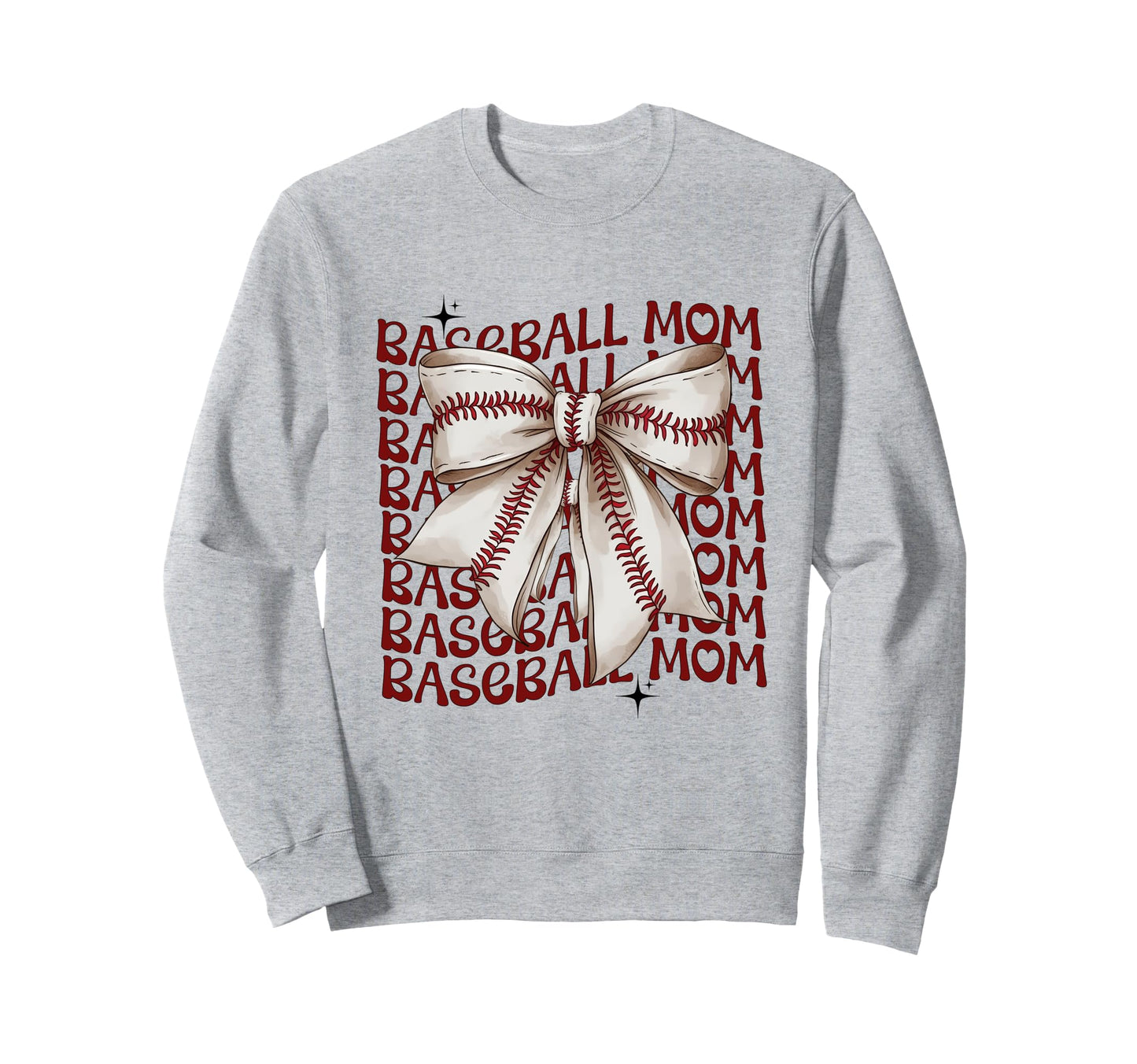 Baseball Mom Bow Coquette Mama Sweatshirt - Aesthetic Graphic for Adults - T-Shirt, Sweatshirt, Hoodie