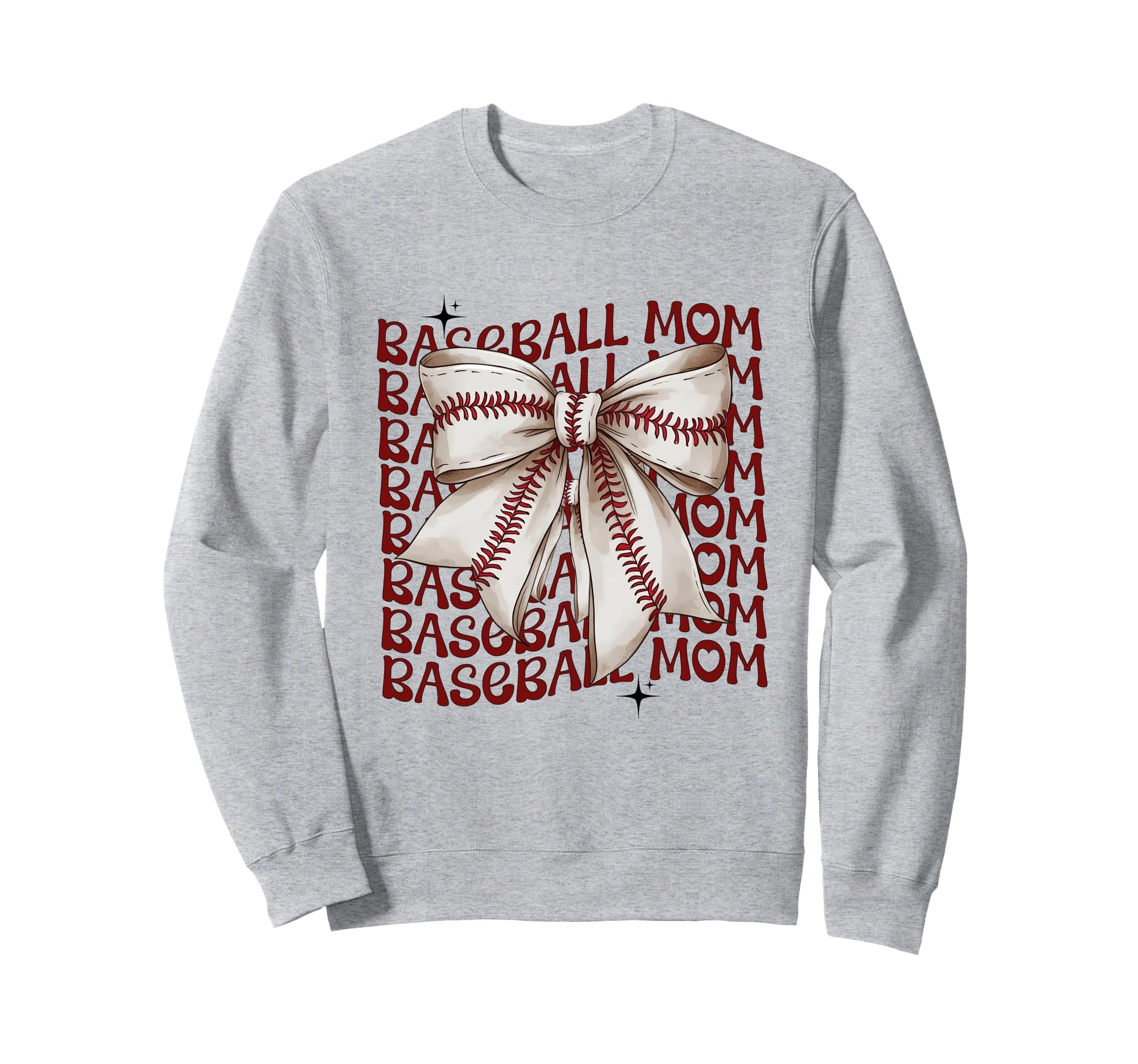 Baseball Mom Bow Coquette Mama Sweatshirt - Aesthetic Graphic for Adults - T-Shirt, Sweatshirt, Hoodie
