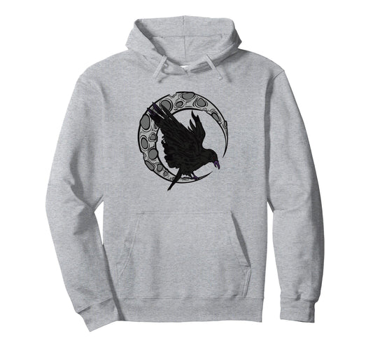 Alt Emo Y2K Fairycore Nordic Crow Crescent Hoodie - Trendy Graphic Unisex - T-Shirt, Sweatshirt, Hoodie