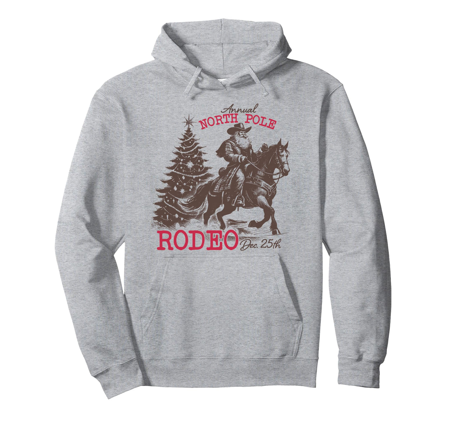 Annual North Pole Rodeo Santa Western Hoodie - Casual Everyday Wear Unisex - T-Shirt, Sweatshirt, Hoodie