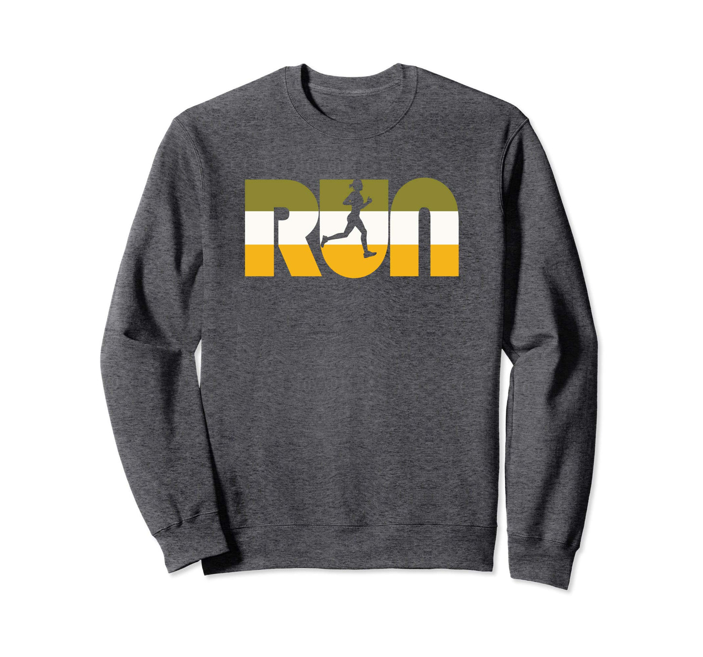Run Seventies Color Typography Runner Sweatshirt - Graphic Print for Adults - T-Shirt, Sweatshirt, Hoodie