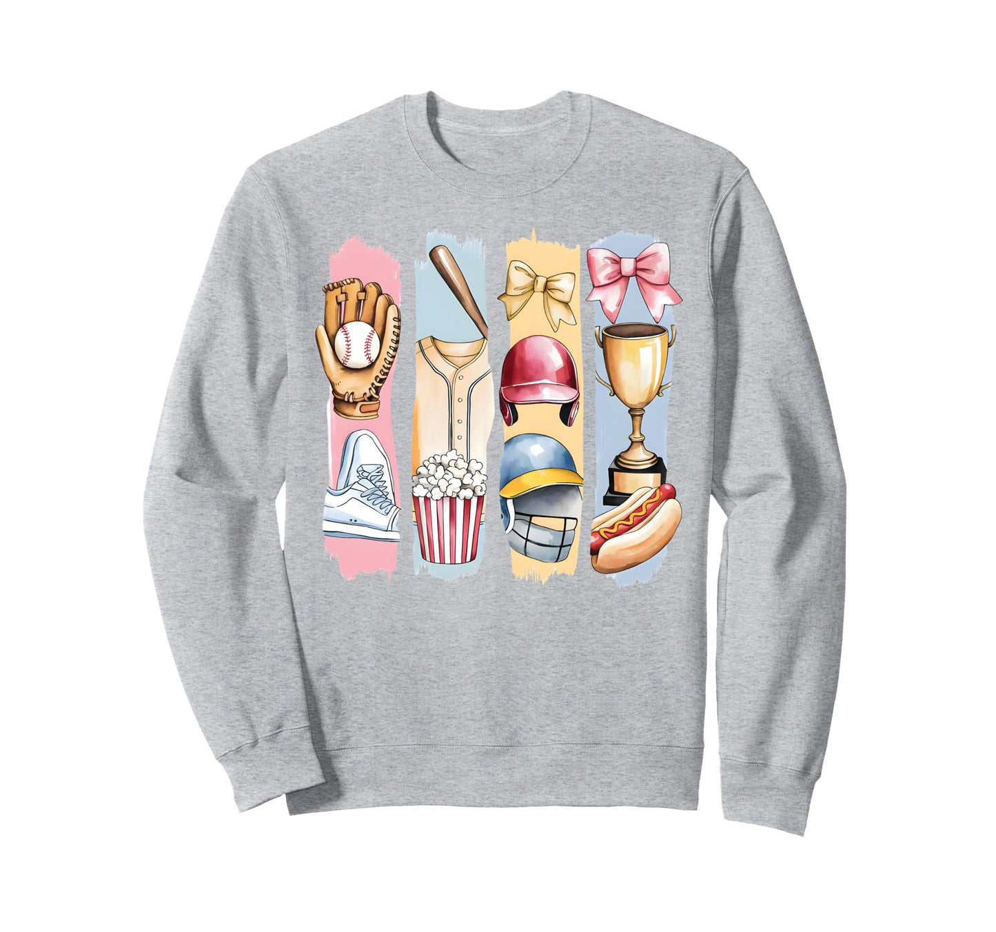 Brushstroke Baseball Coquette Bow Sweatshirt - Minimalist Print Men Women - T-Shirt, Sweatshirt, Hoodie