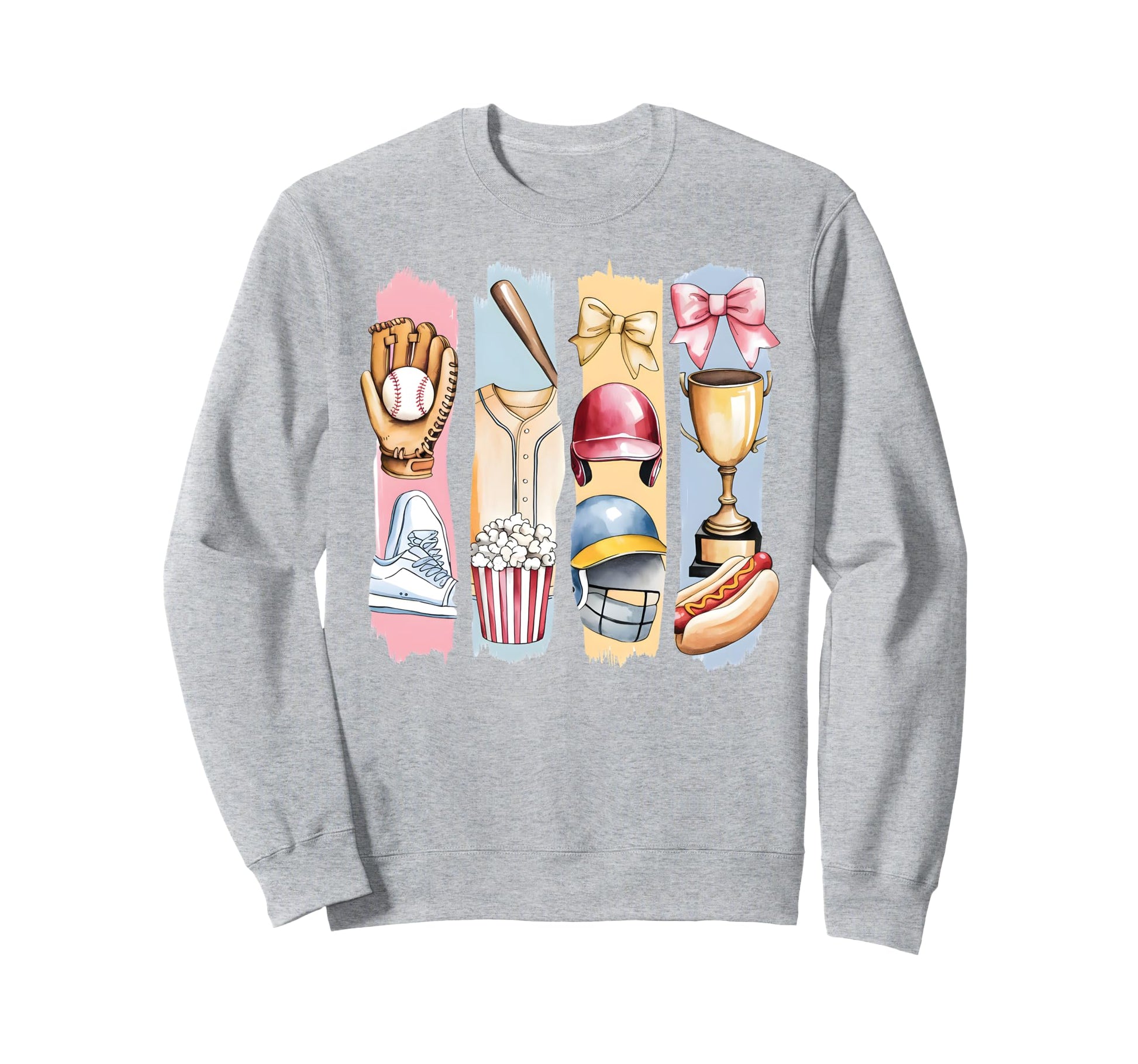 Brushstroke Baseball Coquette Bow Sweatshirt - Minimalist Print Men Women - T-Shirt, Sweatshirt, Hoodie