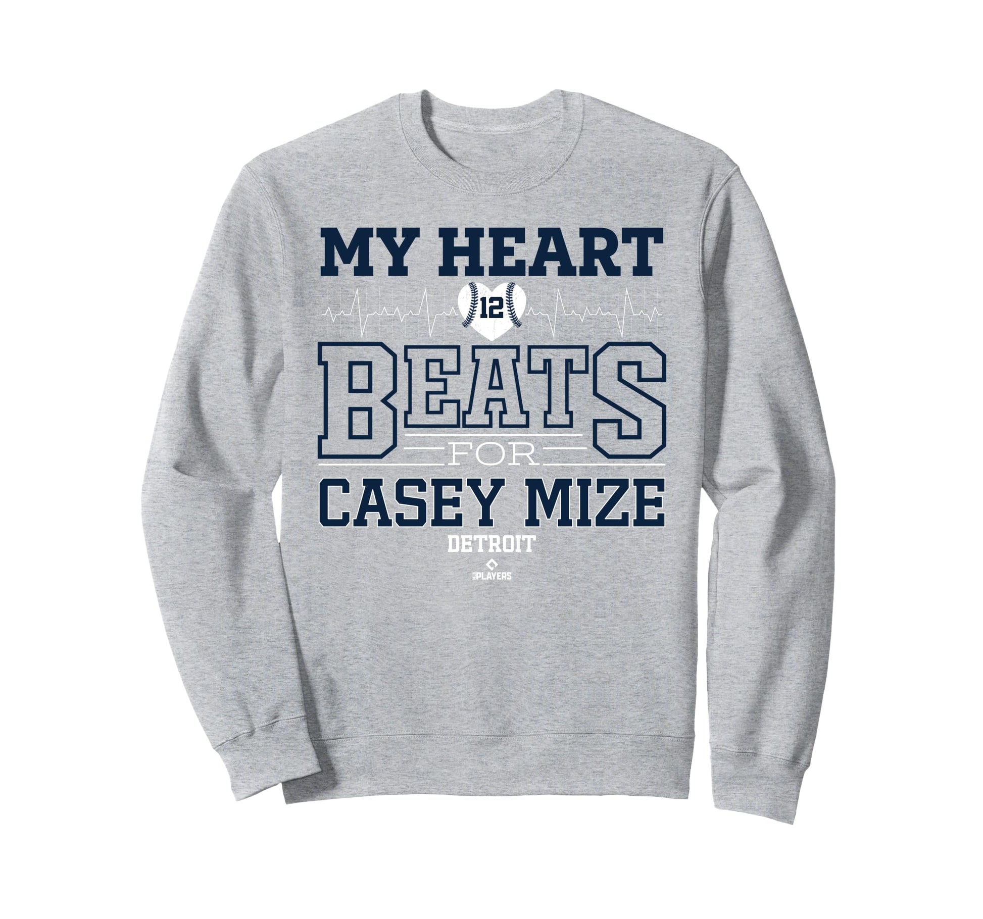 My Heart Beats Casey Mize Detroit Sweatshirt - Minimalist Print for Adults - T-Shirt, Sweatshirt, Hoodie