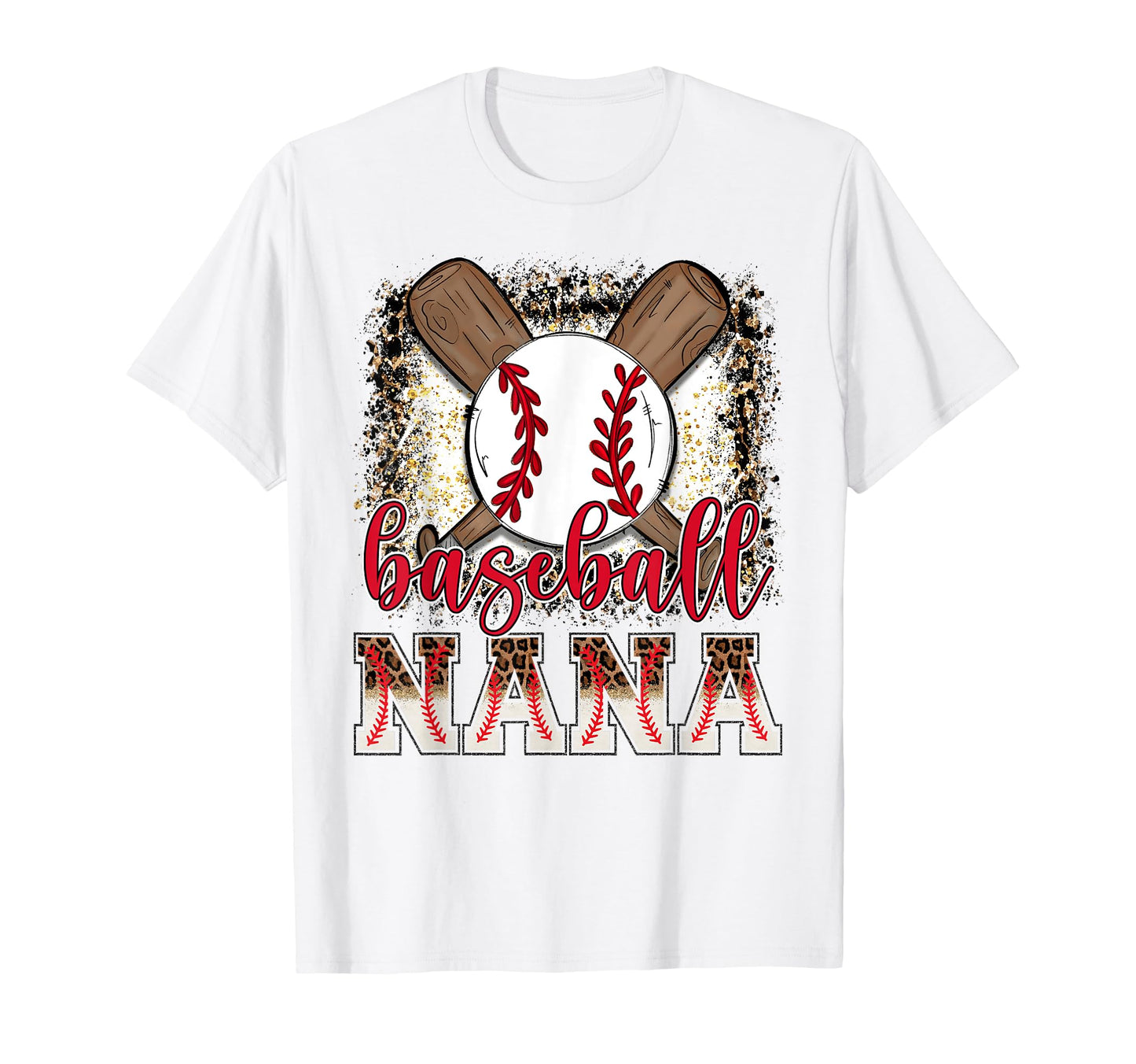 Baseball Nana Leopard Proud Ball Nana T-Shirt - Casual Everyday Wear Unisex - T-Shirt, Sweatshirt, Hoodie
