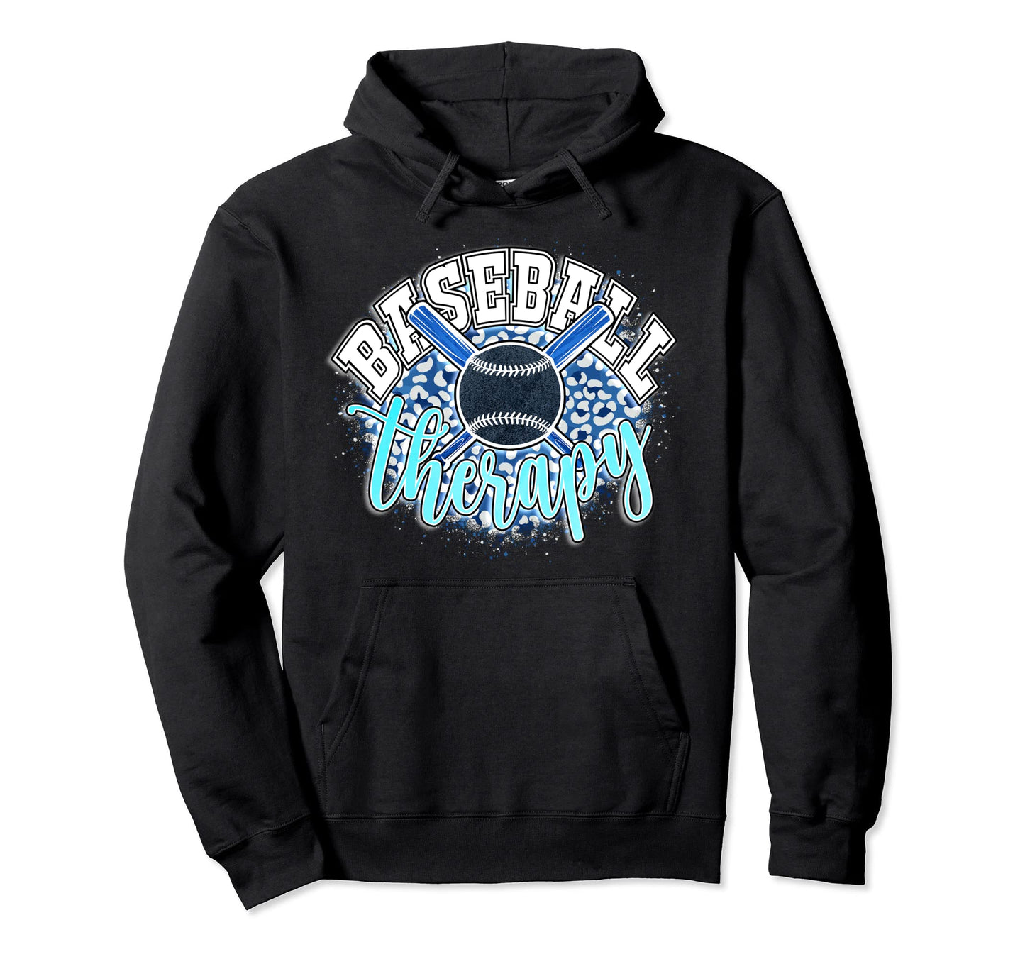 Baseball Therapy Leopard D Cor Theme Hoodie - Trendy Graphic Unisex - T-Shirt, Sweatshirt, Hoodie