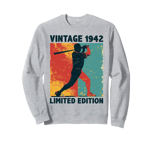 83 Years Old 1942 Baseball Lover Sweatshirt - Novelty Apparel for Adults - T-Shirt, Sweatshirt, Hoodie