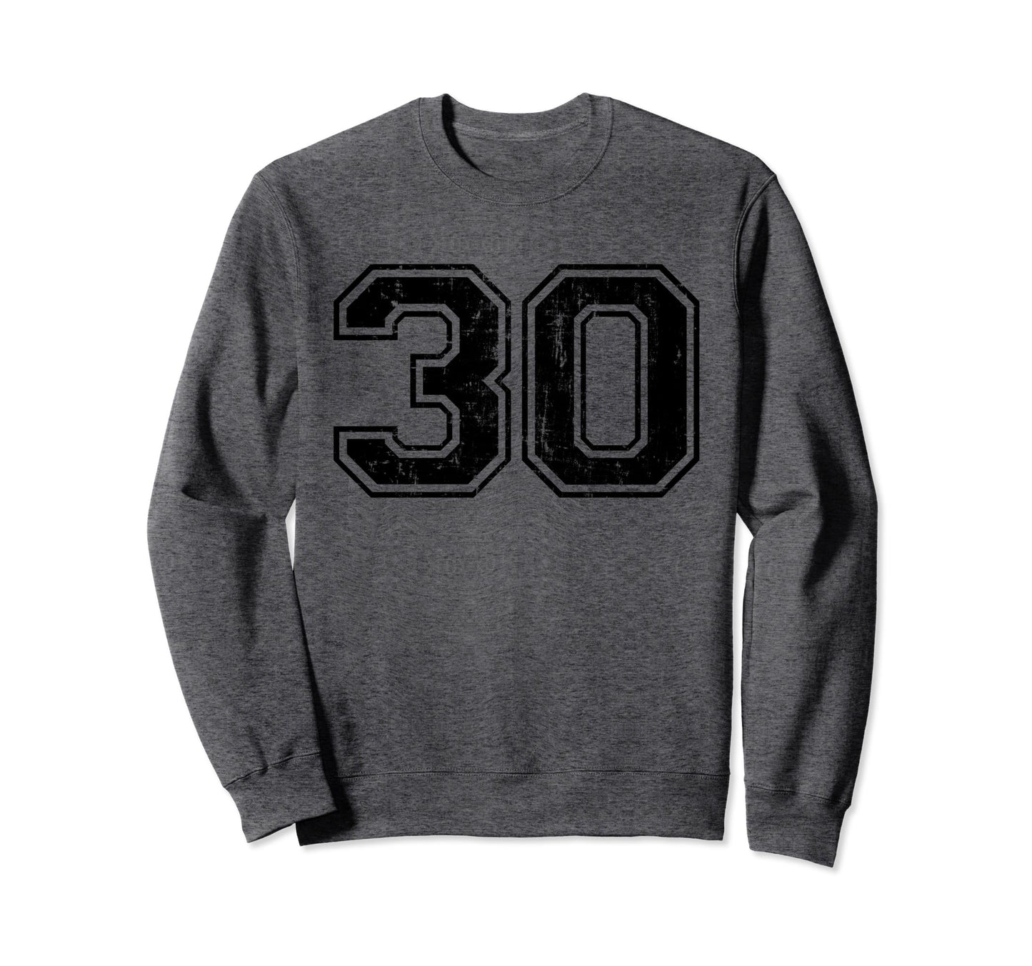 Number 30 Varsity Distressed Sweatshirt - Aesthetic Graphic Men Women - T-Shirt, Sweatshirt, Hoodie