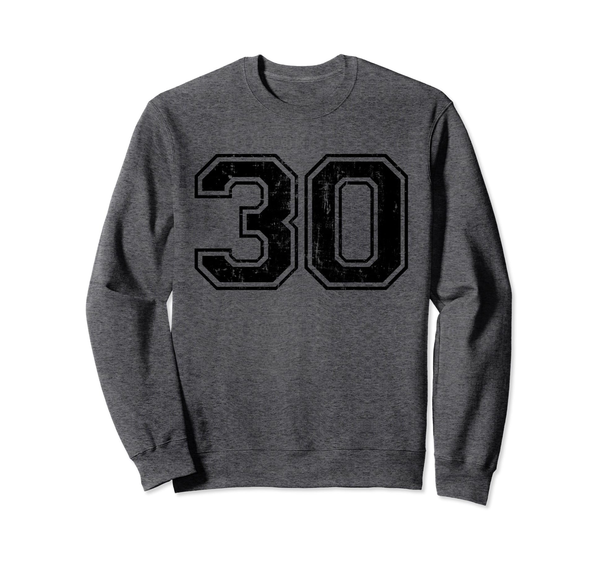 Number 30 Varsity Distressed Sweatshirt - Aesthetic Graphic Men Women - T-Shirt, Sweatshirt, Hoodie