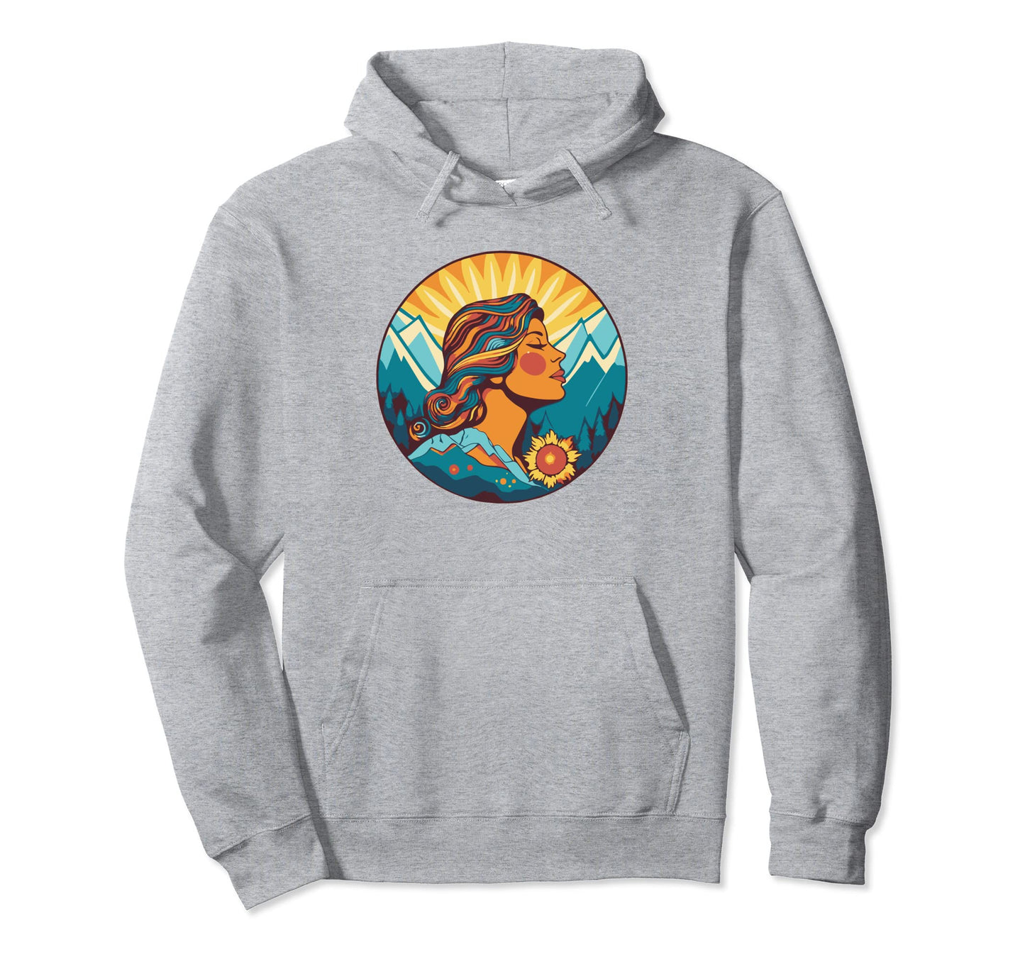 Groovy Mountain Mama Hippie 60S Hoodie - Casual Everyday Wear for Adults - T-Shirt, Sweatshirt, Hoodie