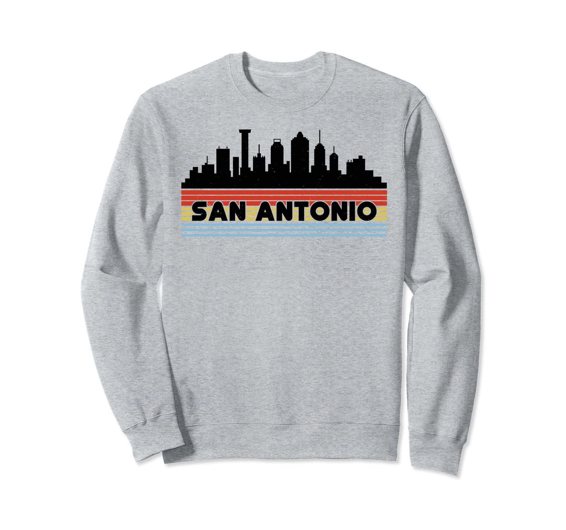 San Antonio Rainbow Striped Sweatshirt - Casual Everyday Wear Men Women - T-Shirt, Sweatshirt, Hoodie