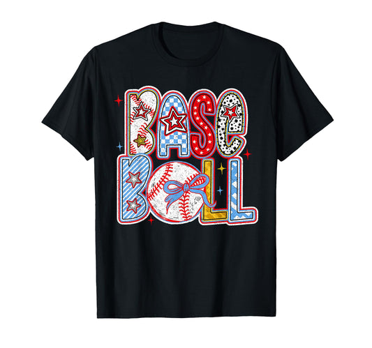 Baseball Coquette Bow Baseball T-Shirt - Casual Everyday Wear Men Women - T-Shirt, Sweatshirt, Hoodie