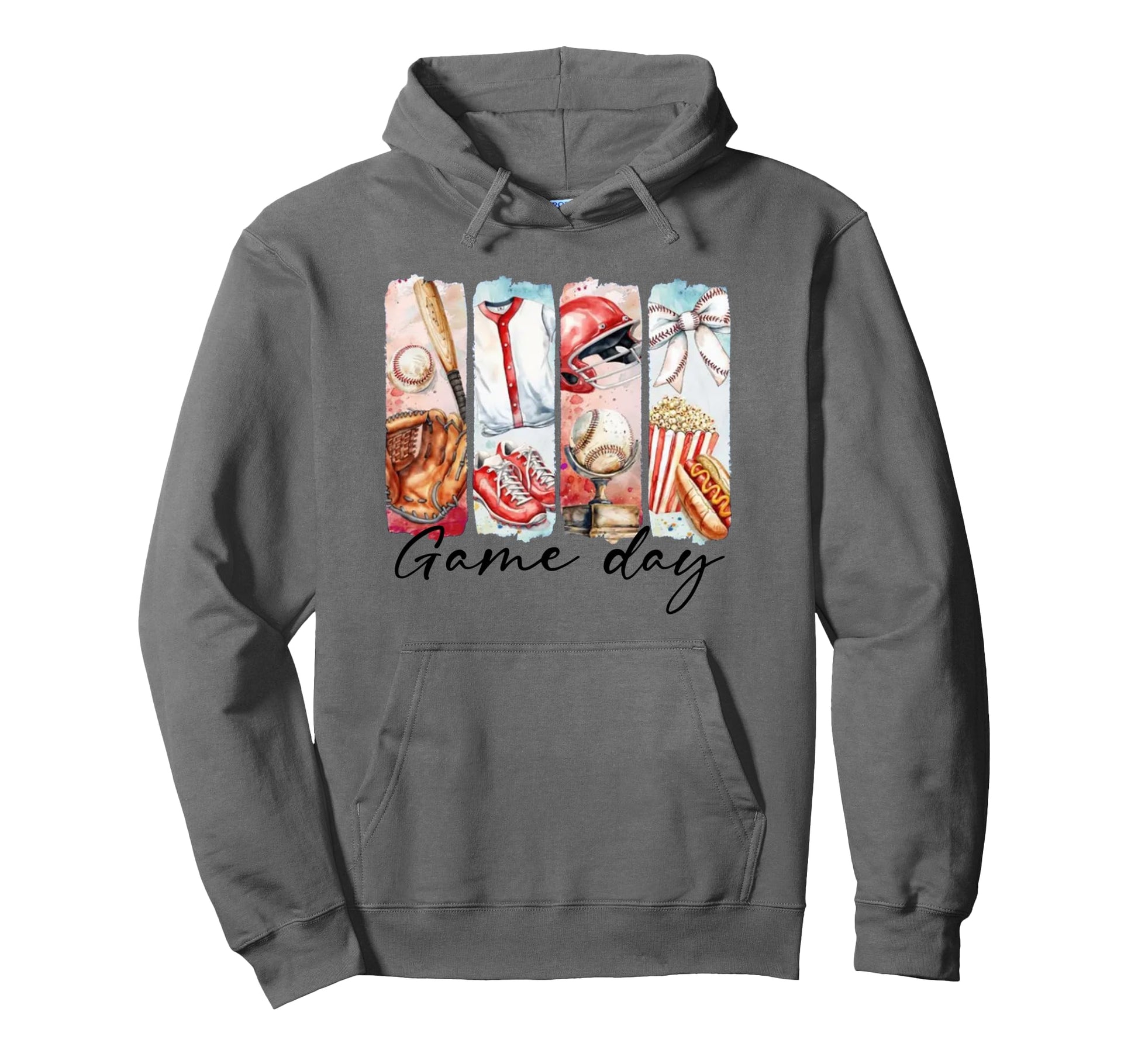 Game Day Baseball Coquette Bow Hoodie - Aesthetic Graphic Men Women - T-Shirt, Sweatshirt, Hoodie