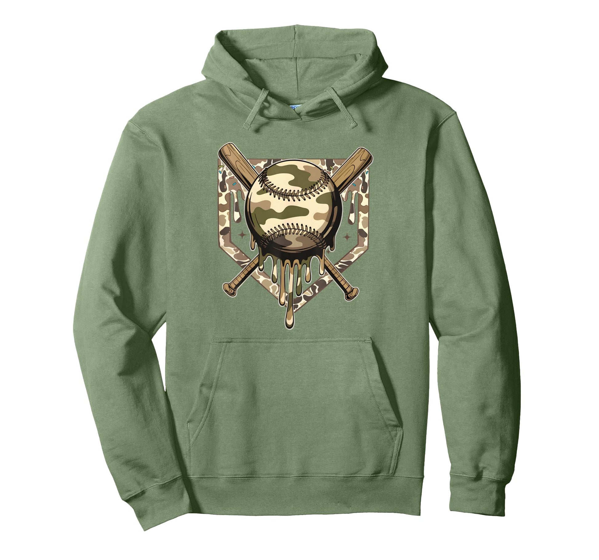 Dripping Baseball Camo Camouflage Game Hoodie - Streetwear Style Men Women - T-Shirt, Sweatshirt, Hoodie