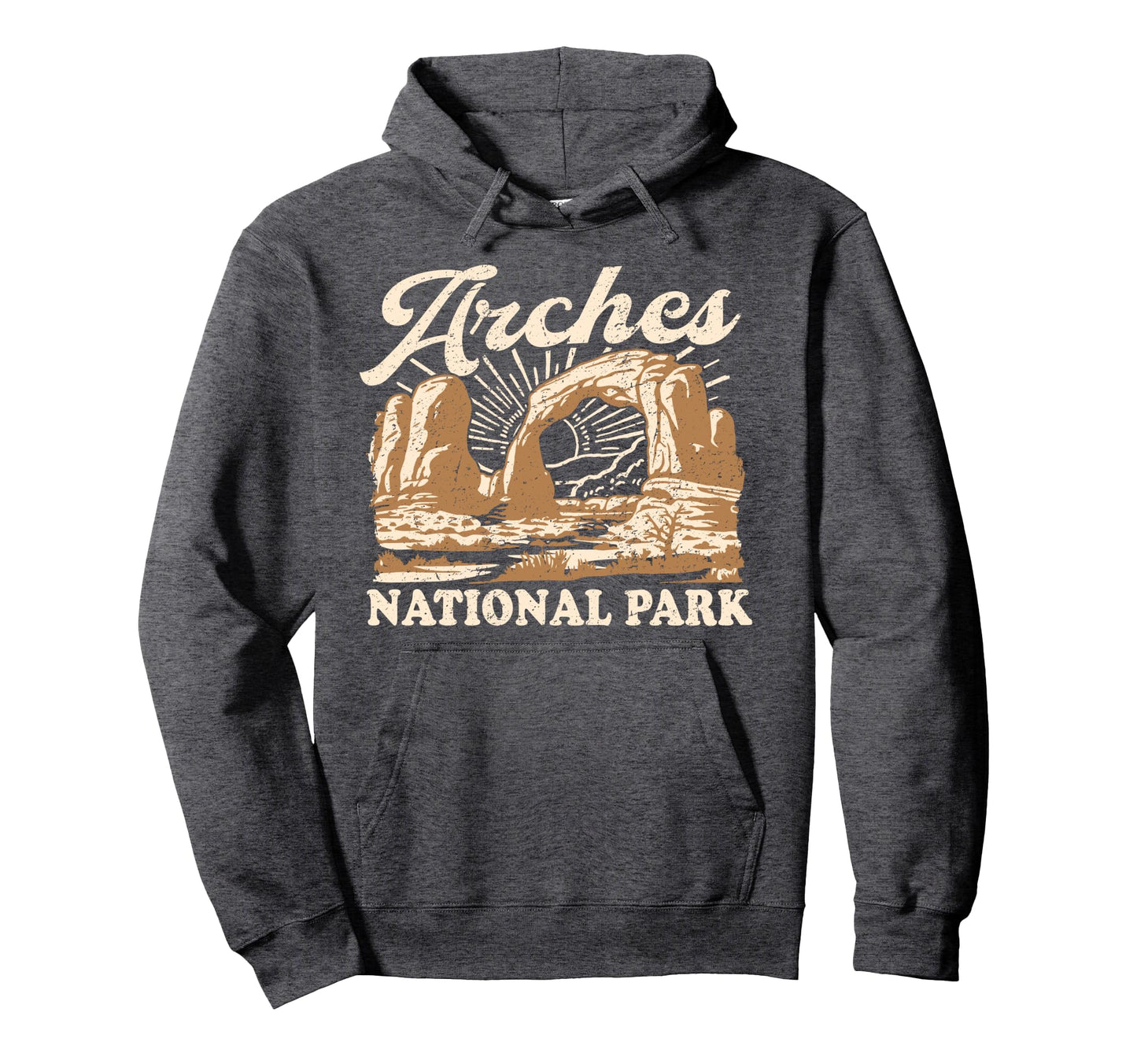 Arches National Park Distressed Hoodie - Custom Art Print Unisex - T-Shirt, Sweatshirt, Hoodie