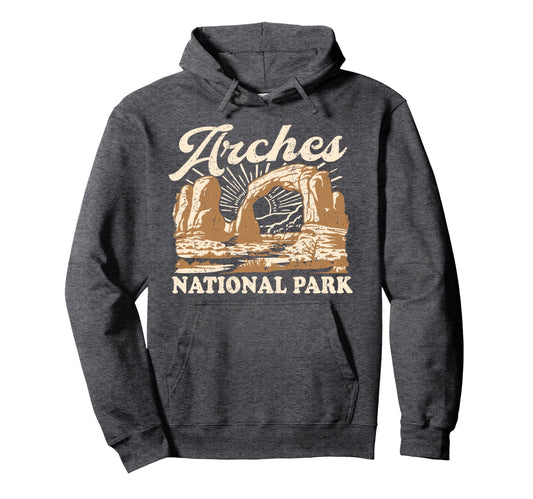 Arches National Park Distressed Hoodie - Custom Art Print Unisex - T-Shirt, Sweatshirt, Hoodie