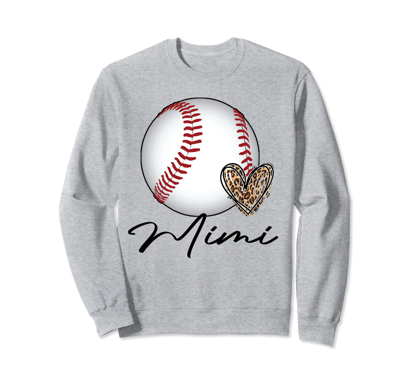 Baseball Mimi Leopard Heart Sport Sweatshirt - Streetwear Style Men Women - T-Shirt, Sweatshirt, Hoodie