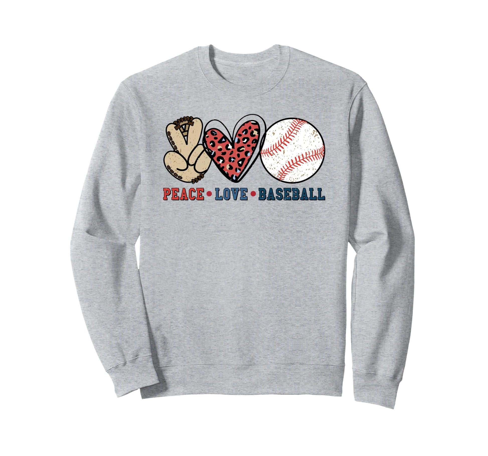Peace Love Baseball Sweatshirt - Fun Novelty Design Unisex - T-Shirt, Sweatshirt, Hoodie