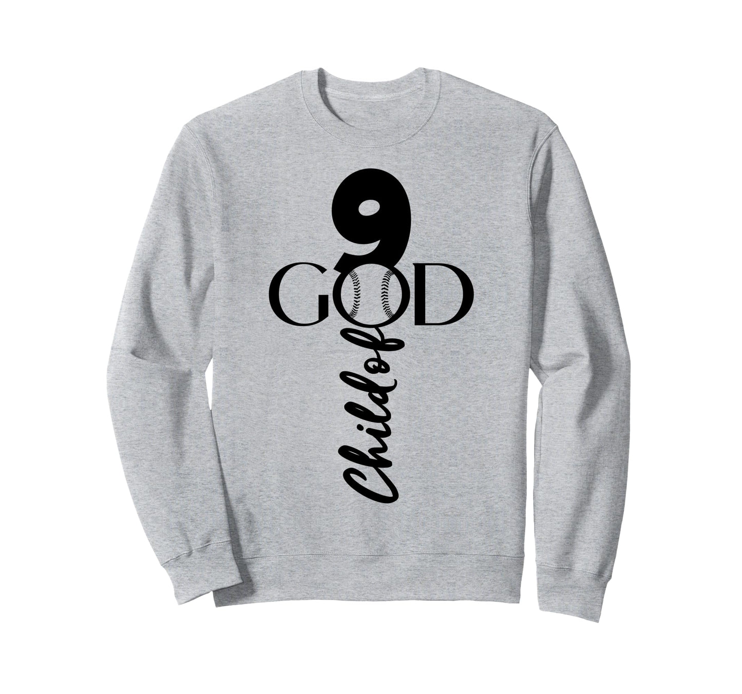 Jesus 9 Years God Baseball 9Th Birthday Sweatshirt - Graphic Print Unisex - T-Shirt, Sweatshirt, Hoodie