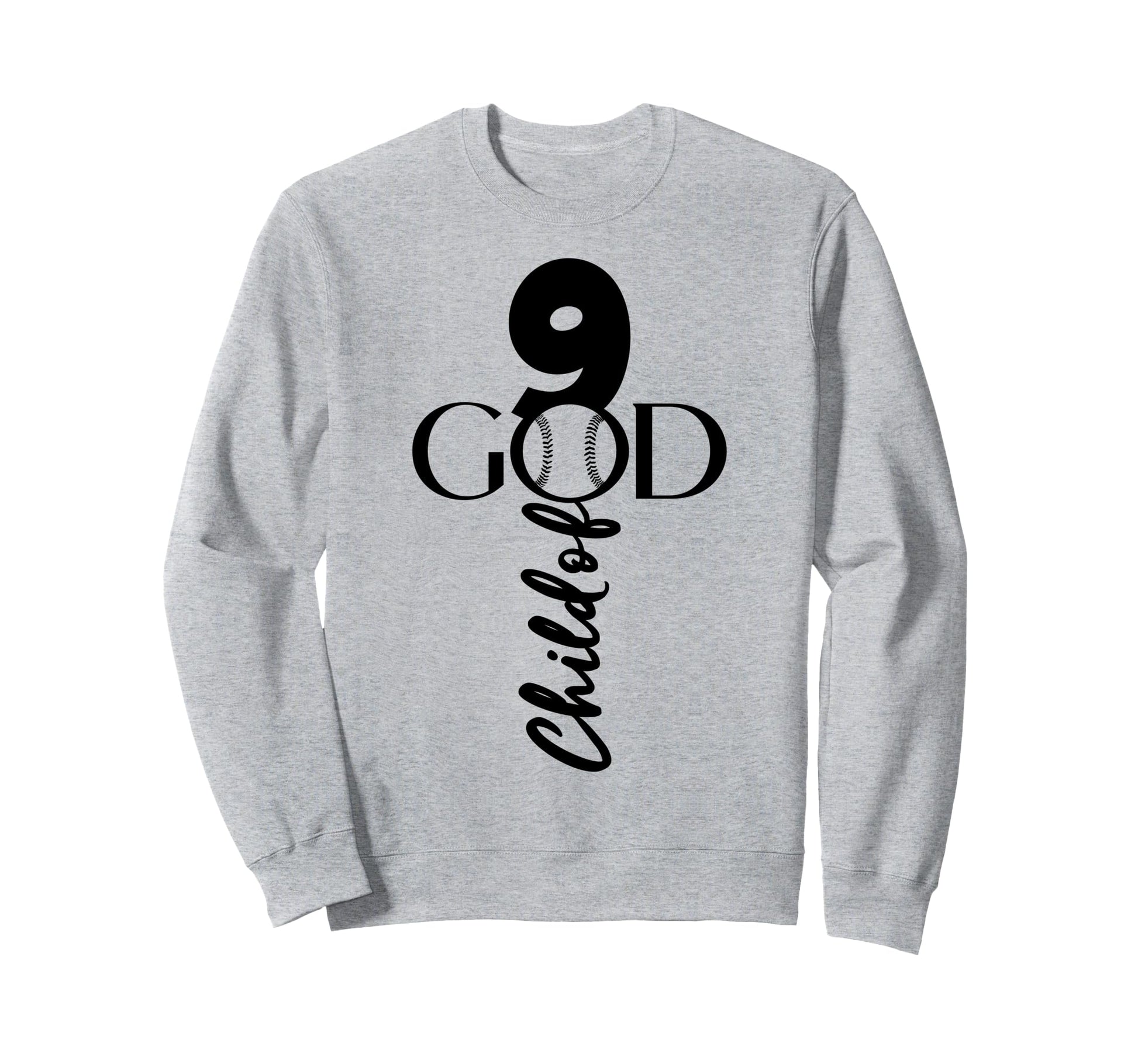 Jesus 9 Years God Baseball 9Th Birthday Sweatshirt - Graphic Print Unisex - T-Shirt, Sweatshirt, Hoodie