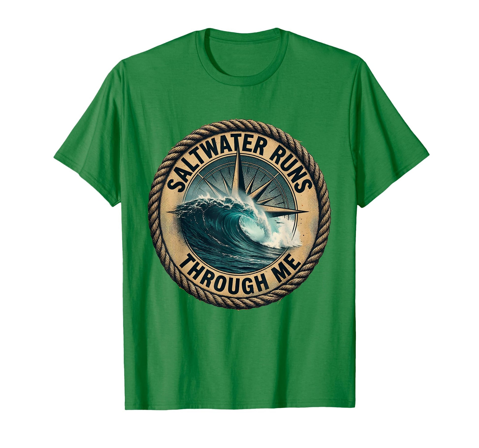Saltwater Runs Through Me Surf T-Shirt - Minimalist Print for Adults - T-Shirt, Sweatshirt, Hoodie