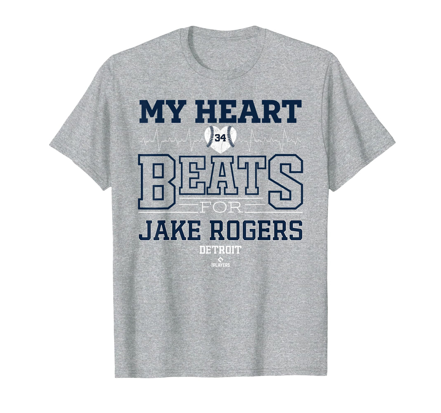 My Heart Beats Jake Rogers Detroit T-Shirt - Minimalist Print for Adults - T-Shirt, Sweatshirt, Hoodie