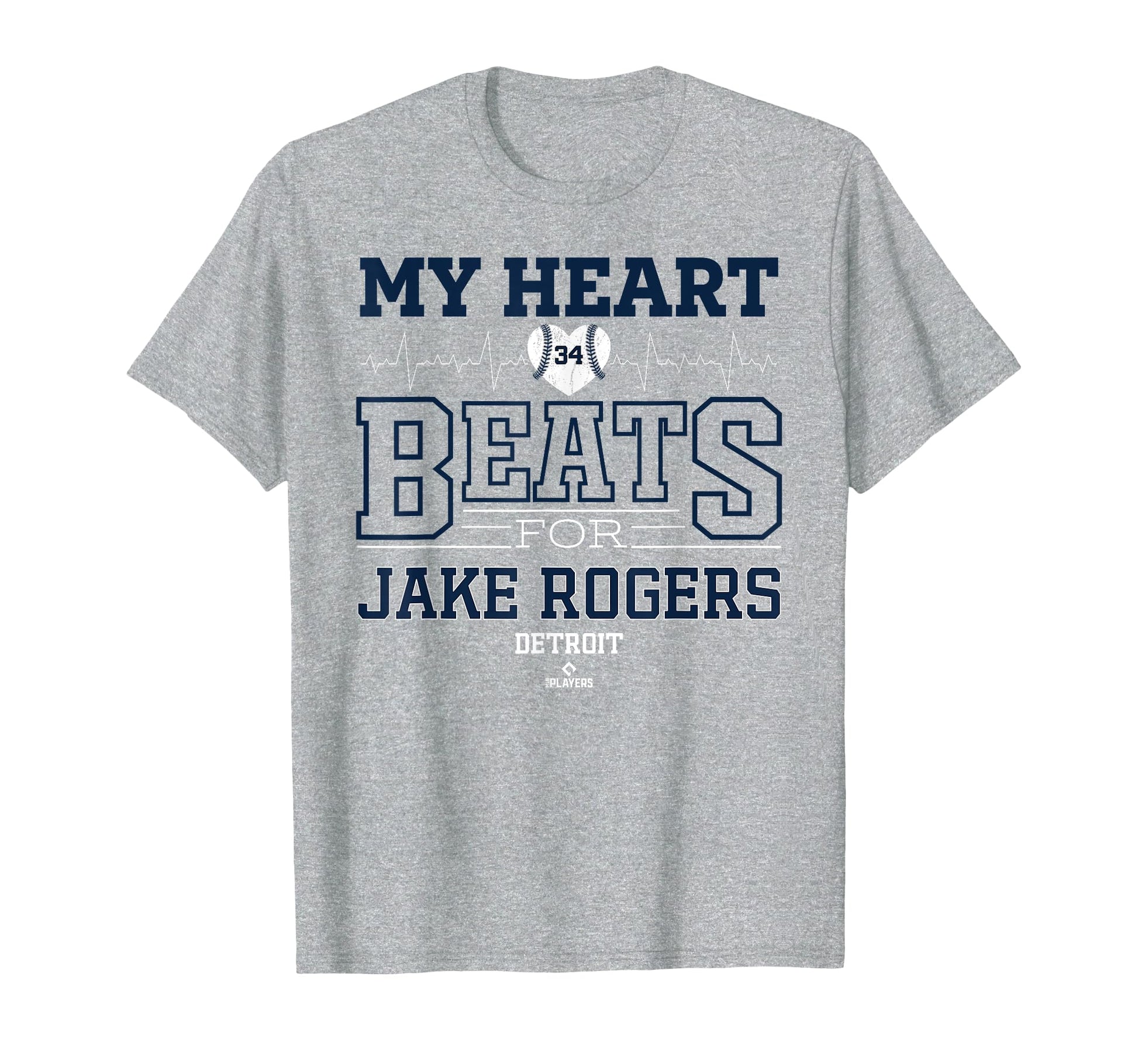 My Heart Beats Jake Rogers Detroit T-Shirt - Minimalist Print for Adults - T-Shirt, Sweatshirt, Hoodie