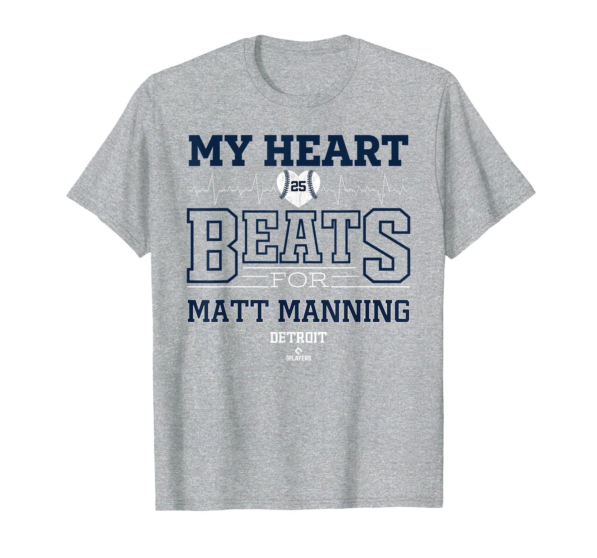 My Heart Beats Matt Manning Detroit T-Shirt - Unique Graphic for Adults - T-Shirt, Sweatshirt, Hoodie