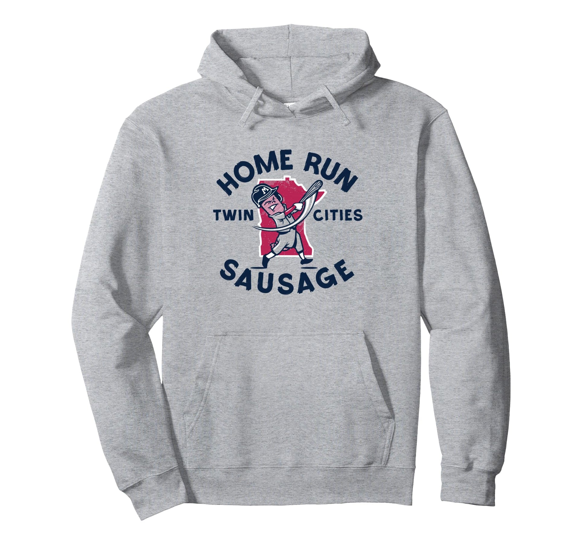 Home Run Sausage Gray Minnesota Hoodie - Streetwear Style Men Women - T-Shirt, Sweatshirt, Hoodie