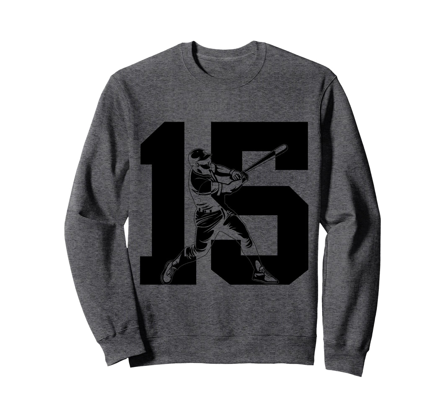 Number 15 Years Baseball 15Th Birthday Sweatshirt - Unique Graphic Unisex - T-Shirt, Sweatshirt, Hoodie