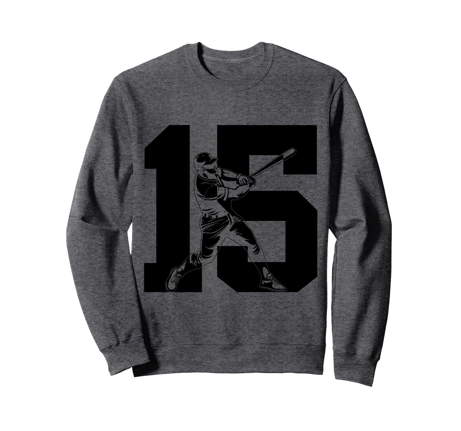 Number 15 Years Baseball 15Th Birthday Sweatshirt - Unique Graphic Unisex - T-Shirt, Sweatshirt, Hoodie