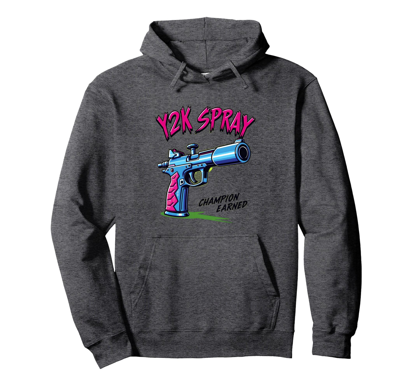 Y2K Spray Champion Earned Airbrush Hoodie - Fun Novelty Design for Adults - T-Shirt, Sweatshirt, Hoodie