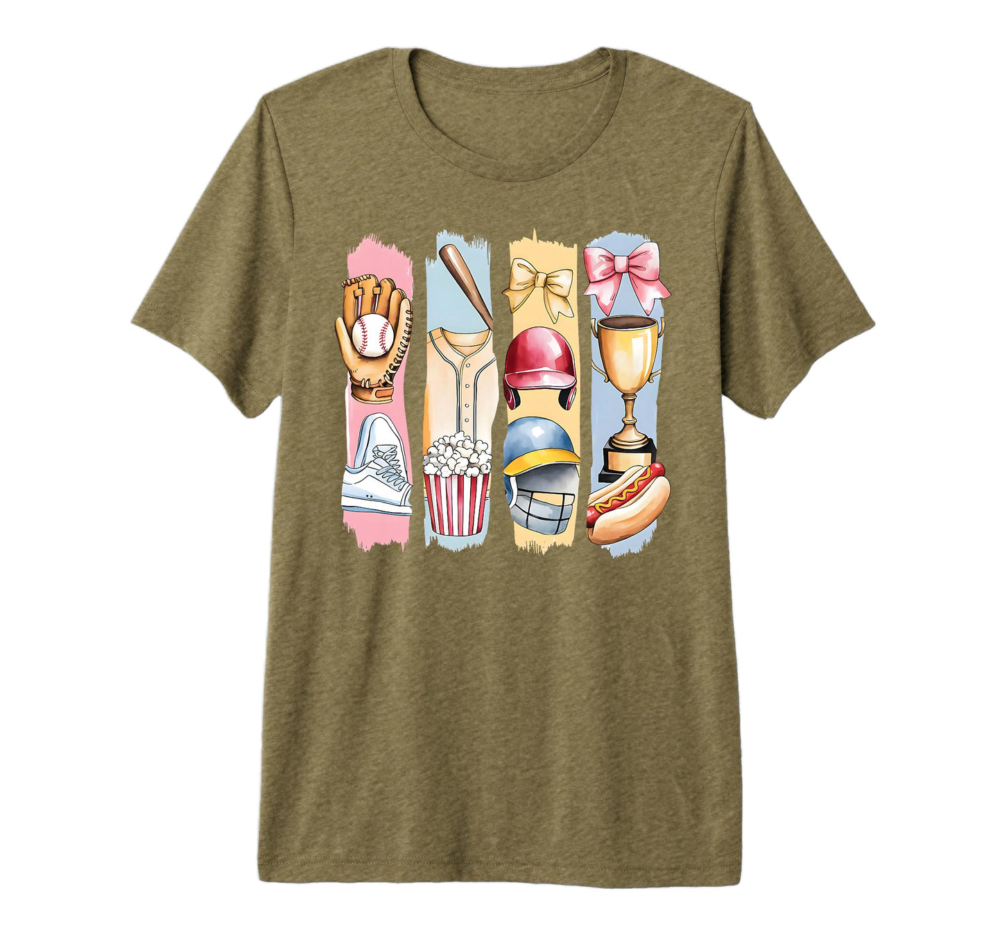 Brushstroke Baseball Coquette Bow Mom T-Shirt - Streetwear Style Men Women - T-Shirt, Sweatshirt, Hoodie