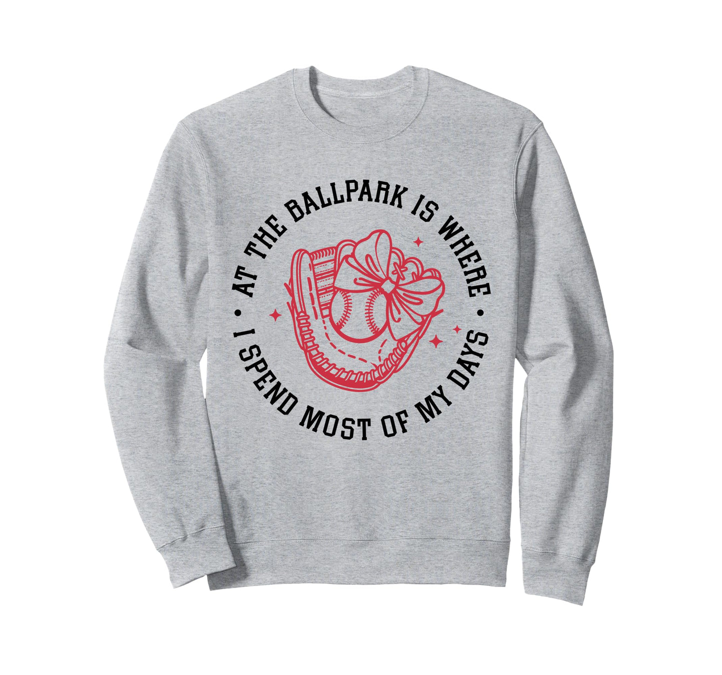 Ballpark Bow Coquette Ribbon Sweatshirt - Fun Novelty Design Unisex - T-Shirt, Sweatshirt, Hoodie