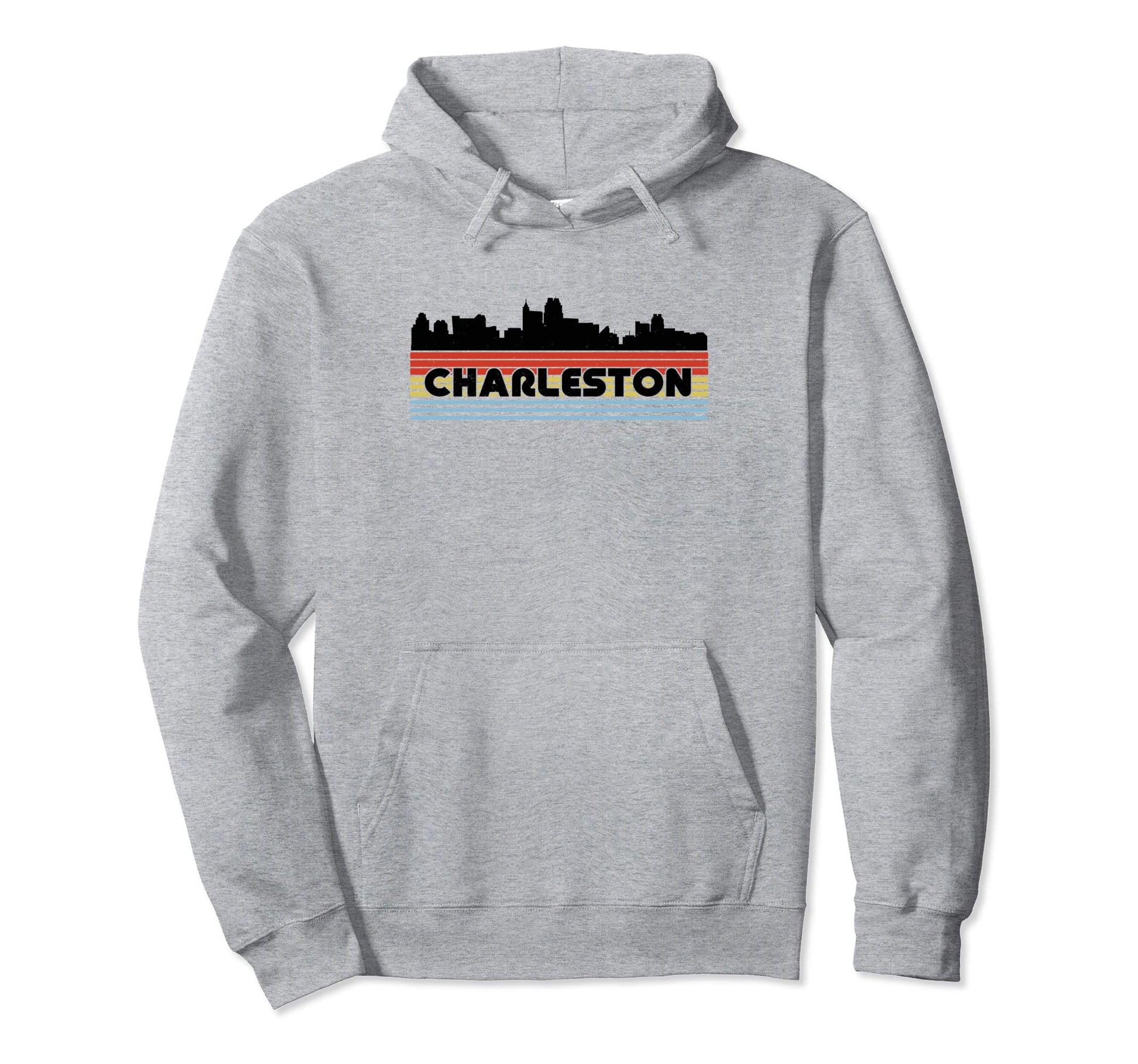 Charleston Rainbow Striped City Hoodie - Novelty Apparel Unisex - T-Shirt, Sweatshirt, Hoodie