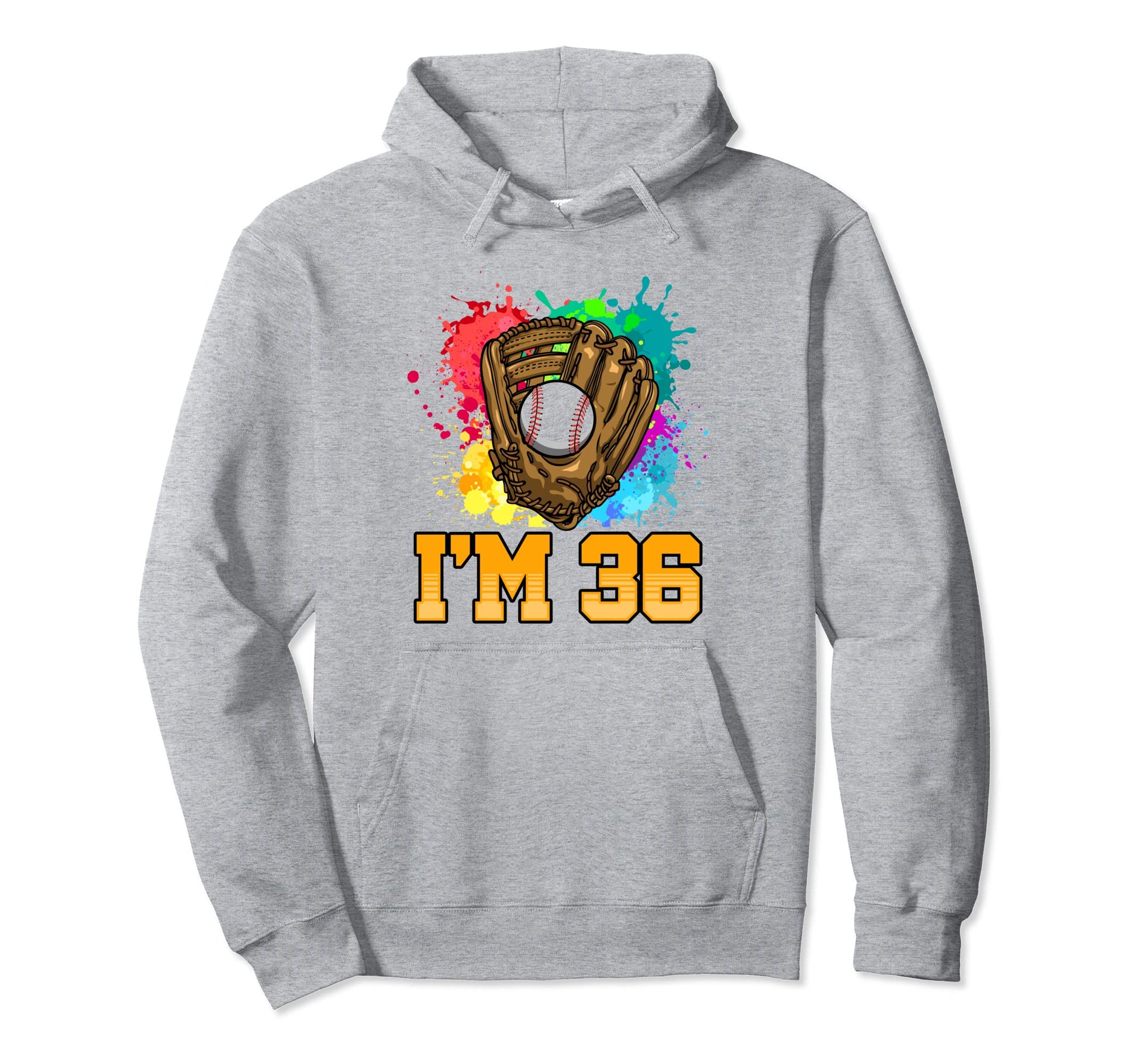 Im 36 Sports Glove Baseball Player Hoodie - Custom Art Print for Adults - T-Shirt, Sweatshirt, Hoodie