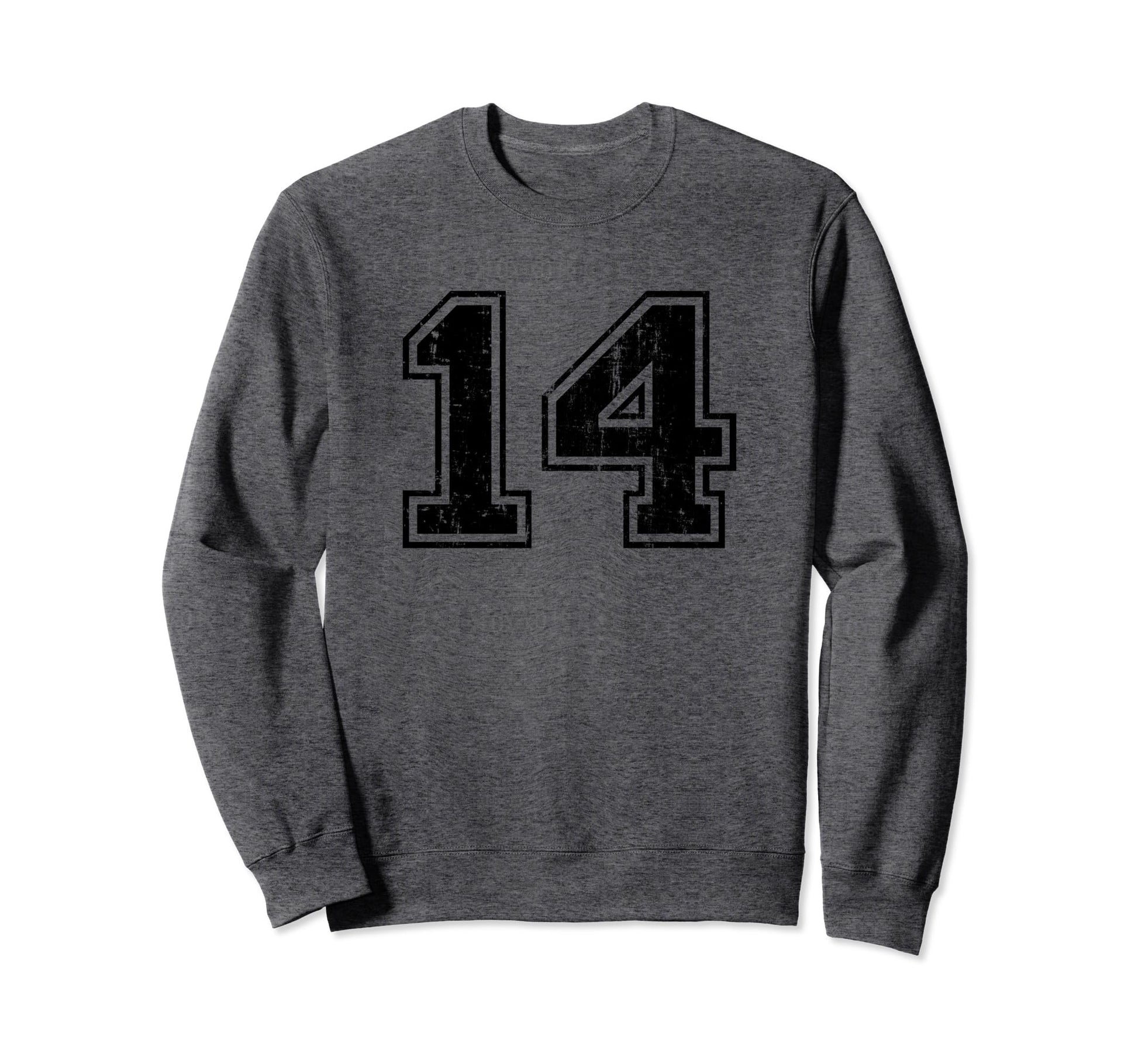 Number 14 Varsity Distressed Sport Sweatshirt - Unique Graphic Men Women - T-Shirt, Sweatshirt, Hoodie