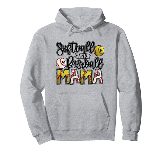 Ball Mom Softball Mama Baseball Mama Ballers Hoodie - Graphic Print Unisex - T-Shirt, Sweatshirt, Hoodie