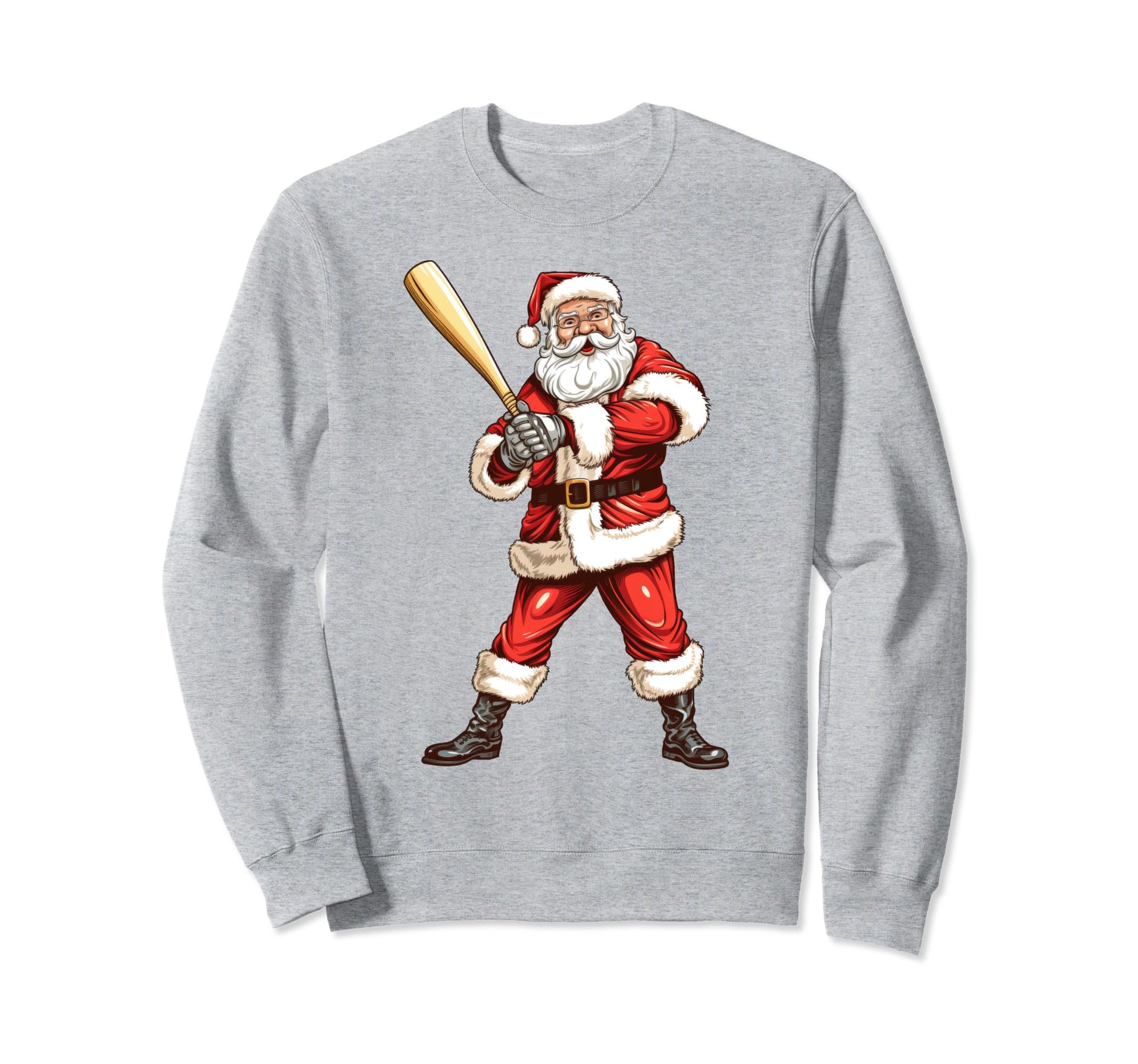 Santa Baseball Bat Baseball Player Sweatshirt - Unique Graphic for Adults - T-Shirt, Sweatshirt, Hoodie
