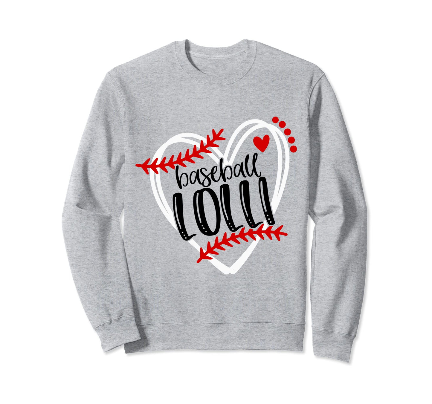 Baseball Lolli Distressed Heart Sweatshirt - Novelty Apparel Men Women - T-Shirt, Sweatshirt, Hoodie
